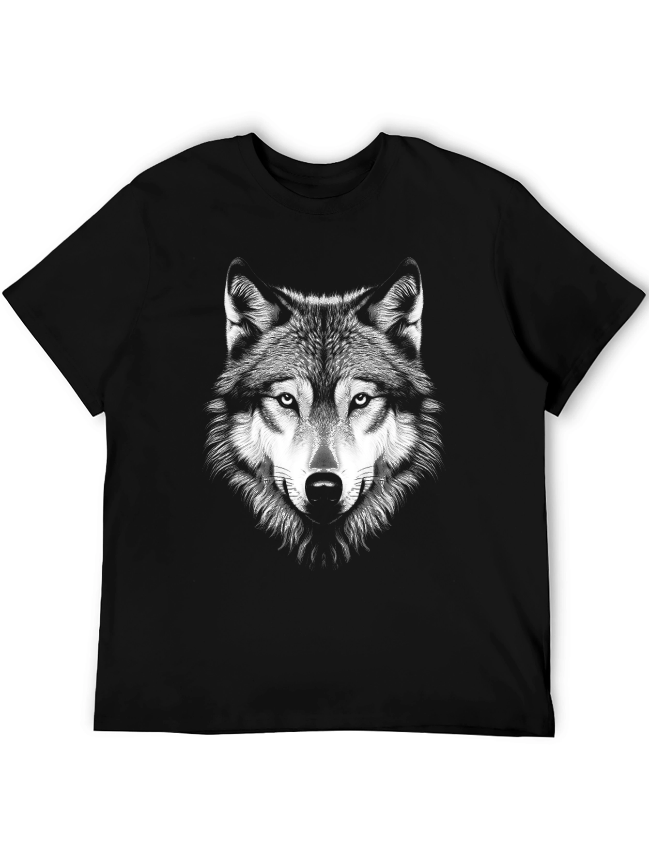 Black Wolf Graphic Print T-Shirt