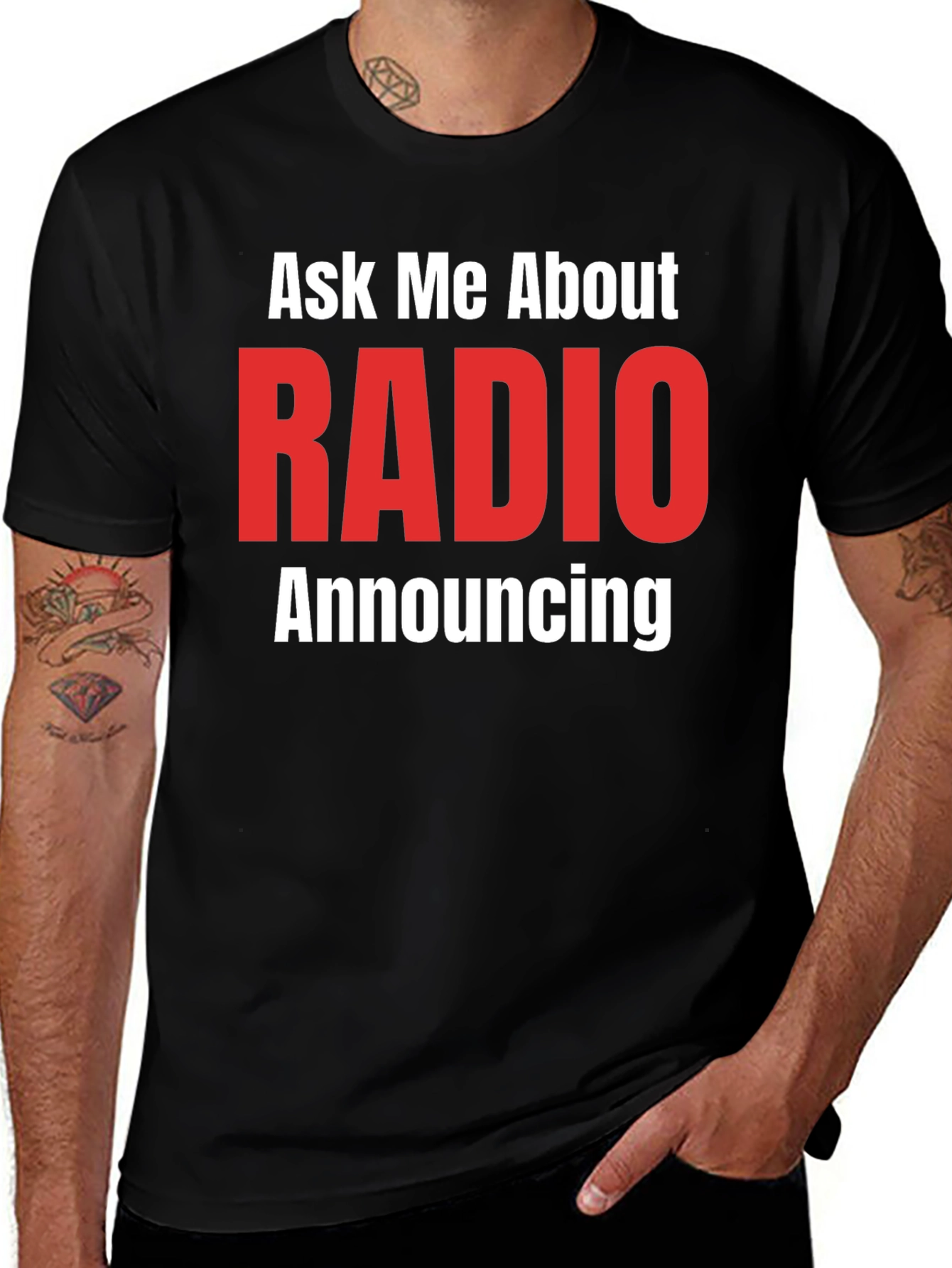 Ask Me About RADIO Announcing Black T-Shirt