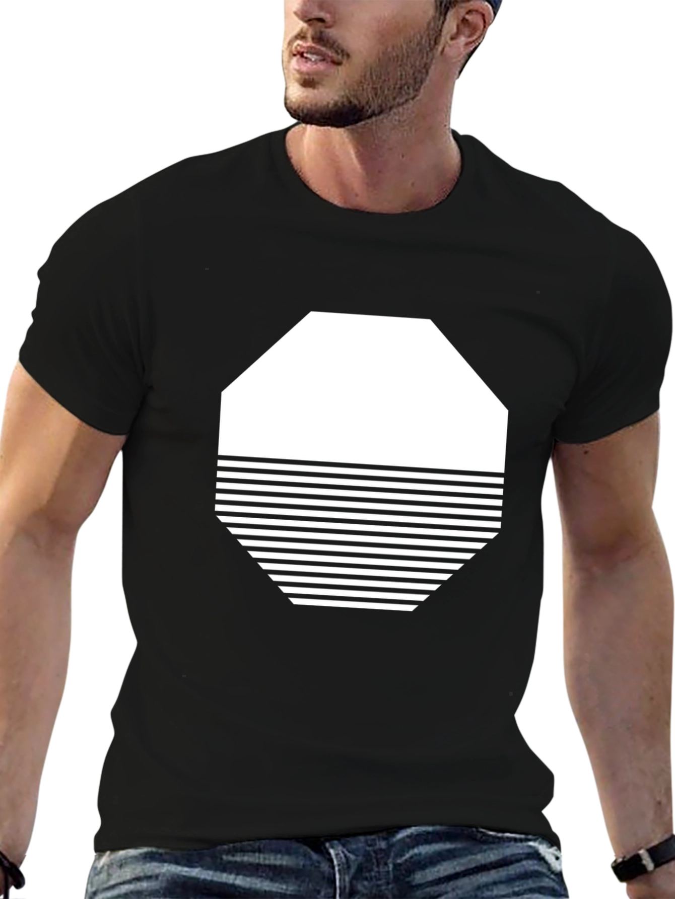 Abstract Graphic Tee - Modern Black T-Shirt