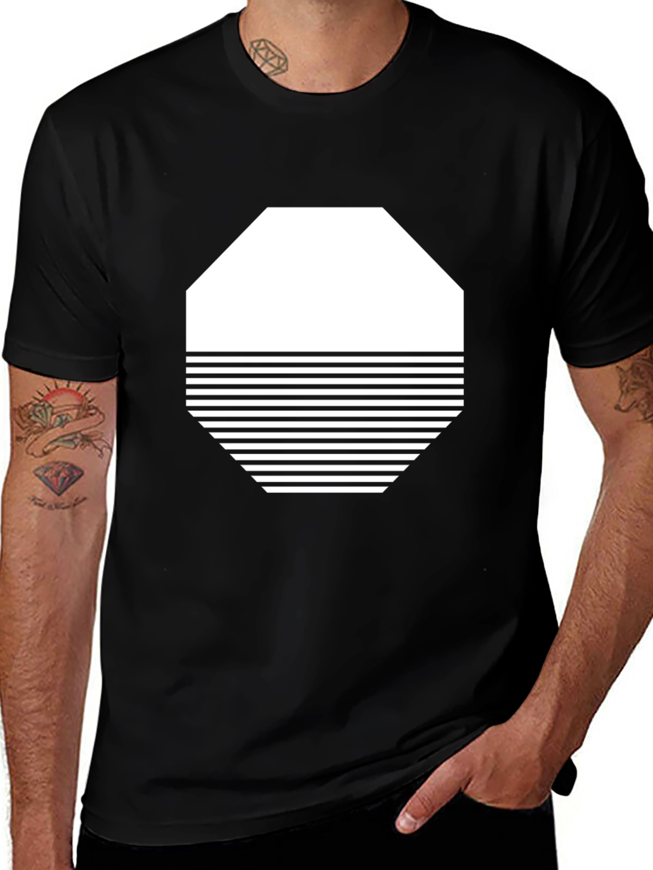 Abstract Graphic Tee - Modern Black T-Shirt