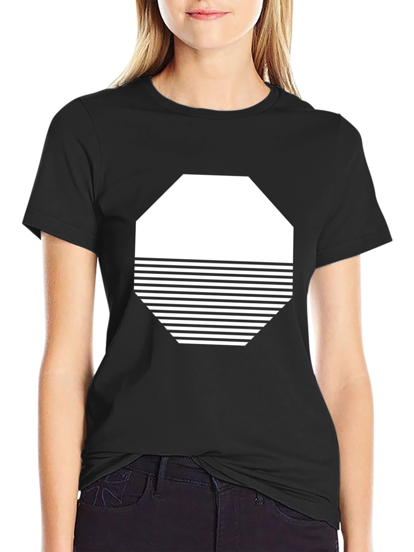 Abstract Graphic Tee - Modern Black T-Shirt