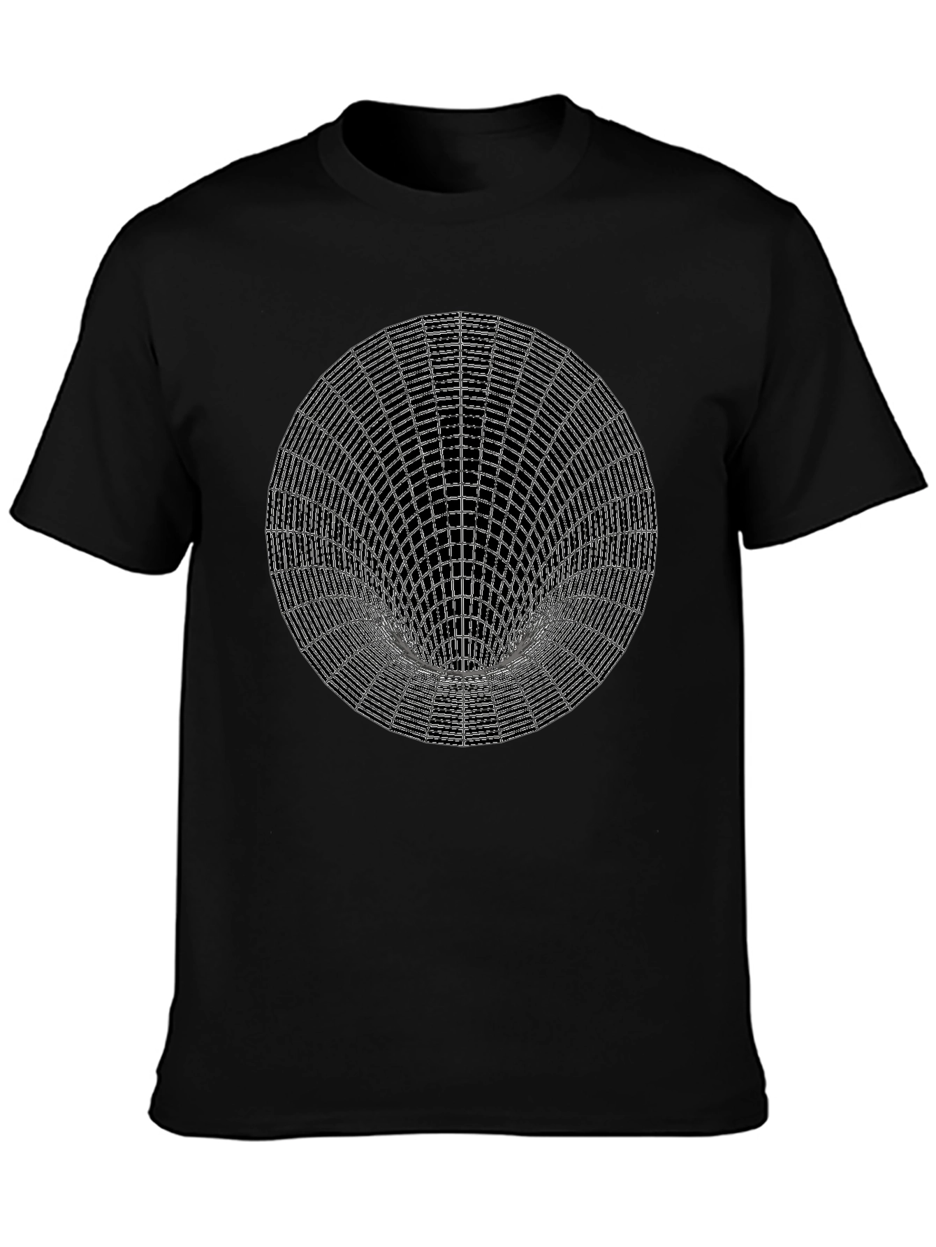 Optical Illusion Circle Graphic Tee - Black