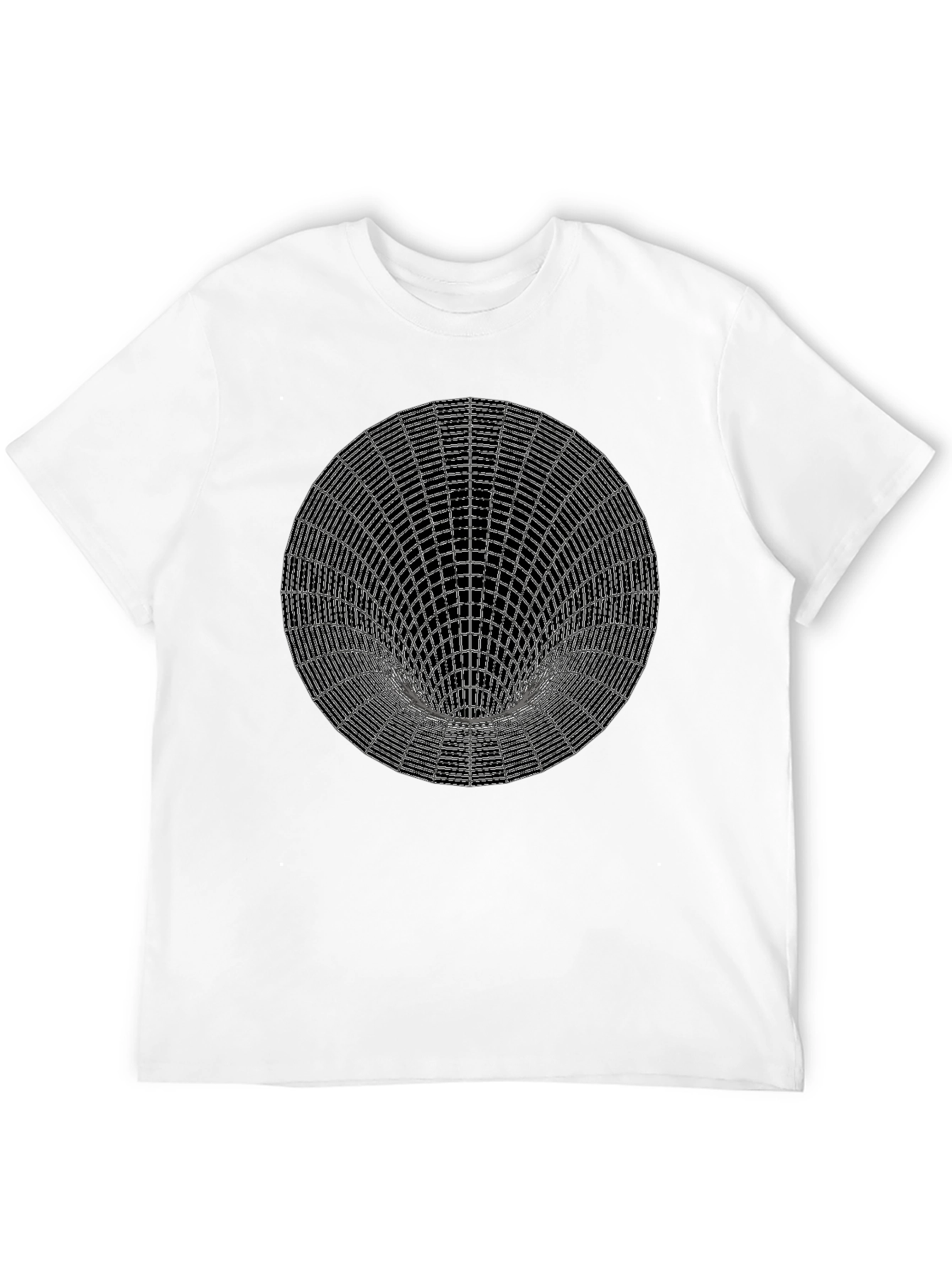 Optical Illusion Circle Graphic Tee - Black