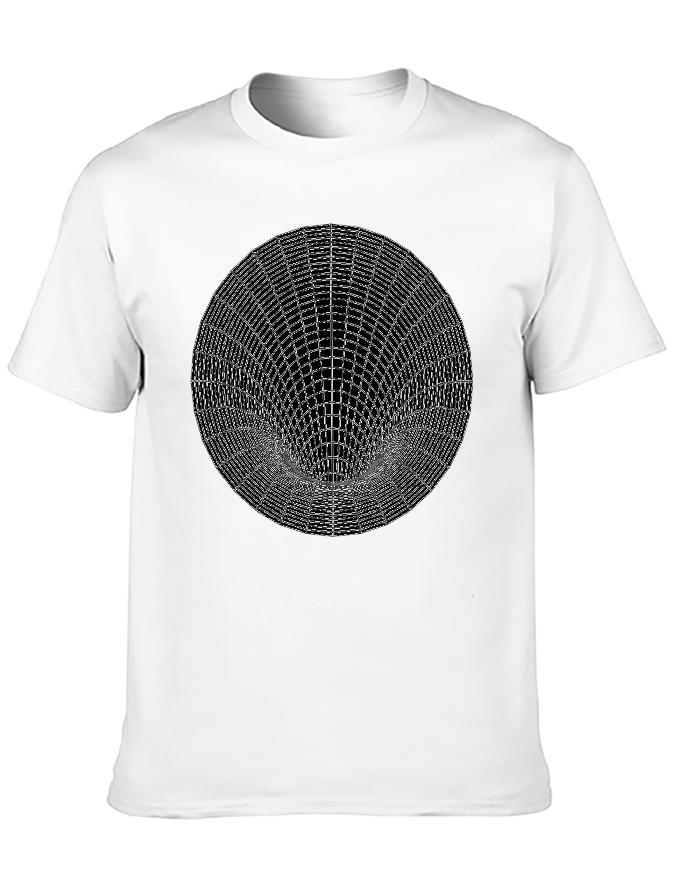 Optical Illusion Circle Graphic Tee - Black