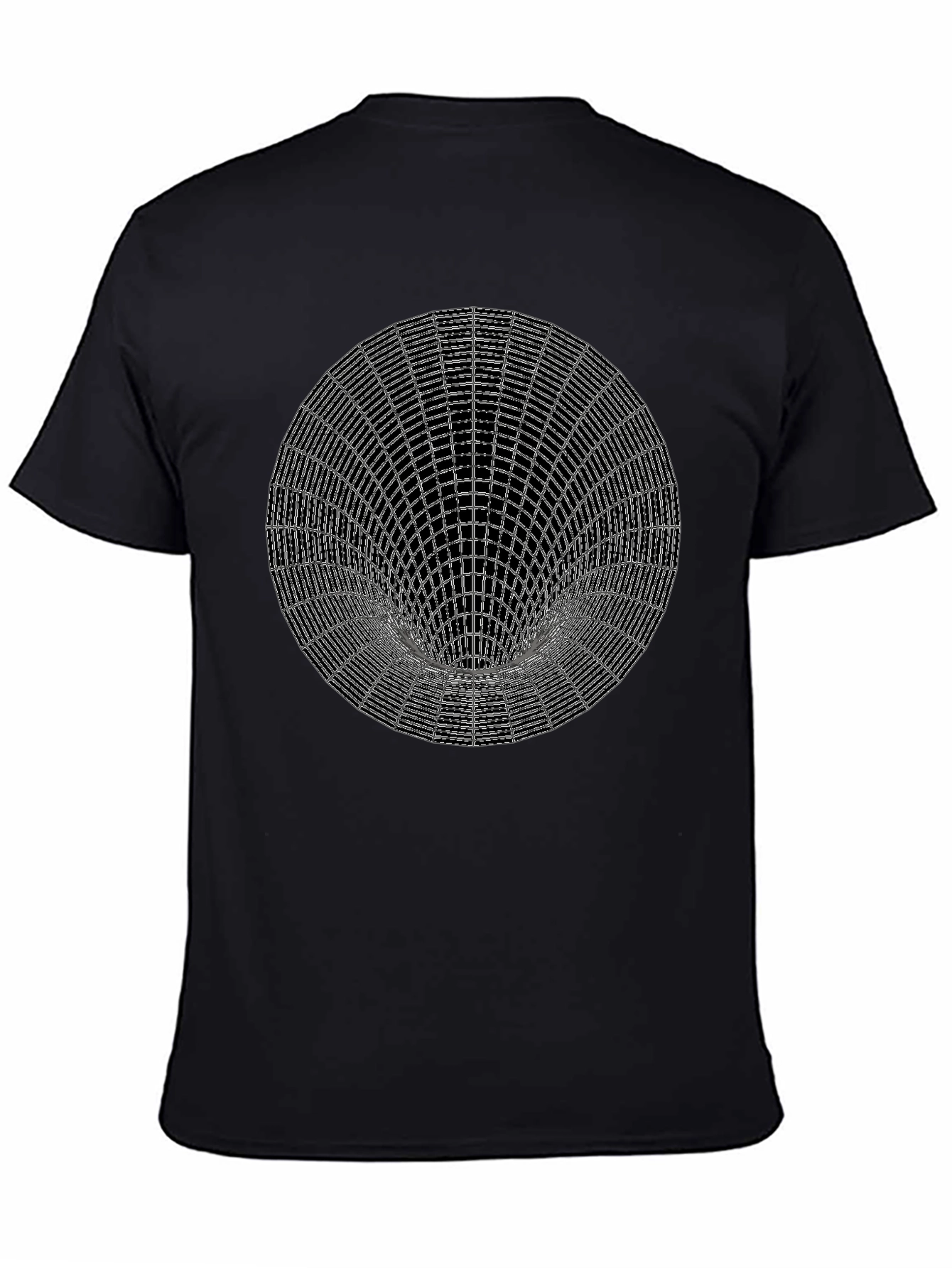 Optical Illusion Circle Graphic Tee - Black