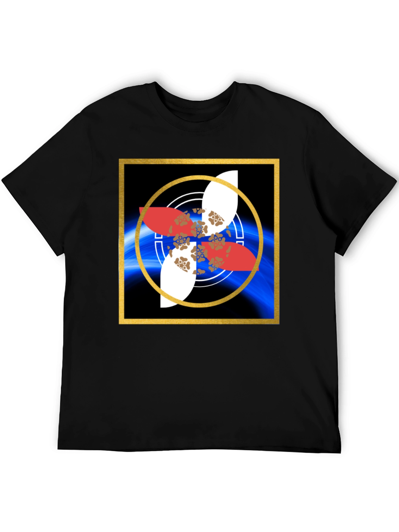 Geometric Graphic Print Black T-Shirt