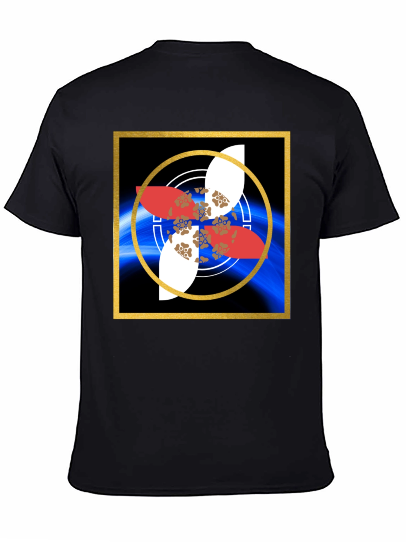 Geometric Graphic Print Black T-Shirt