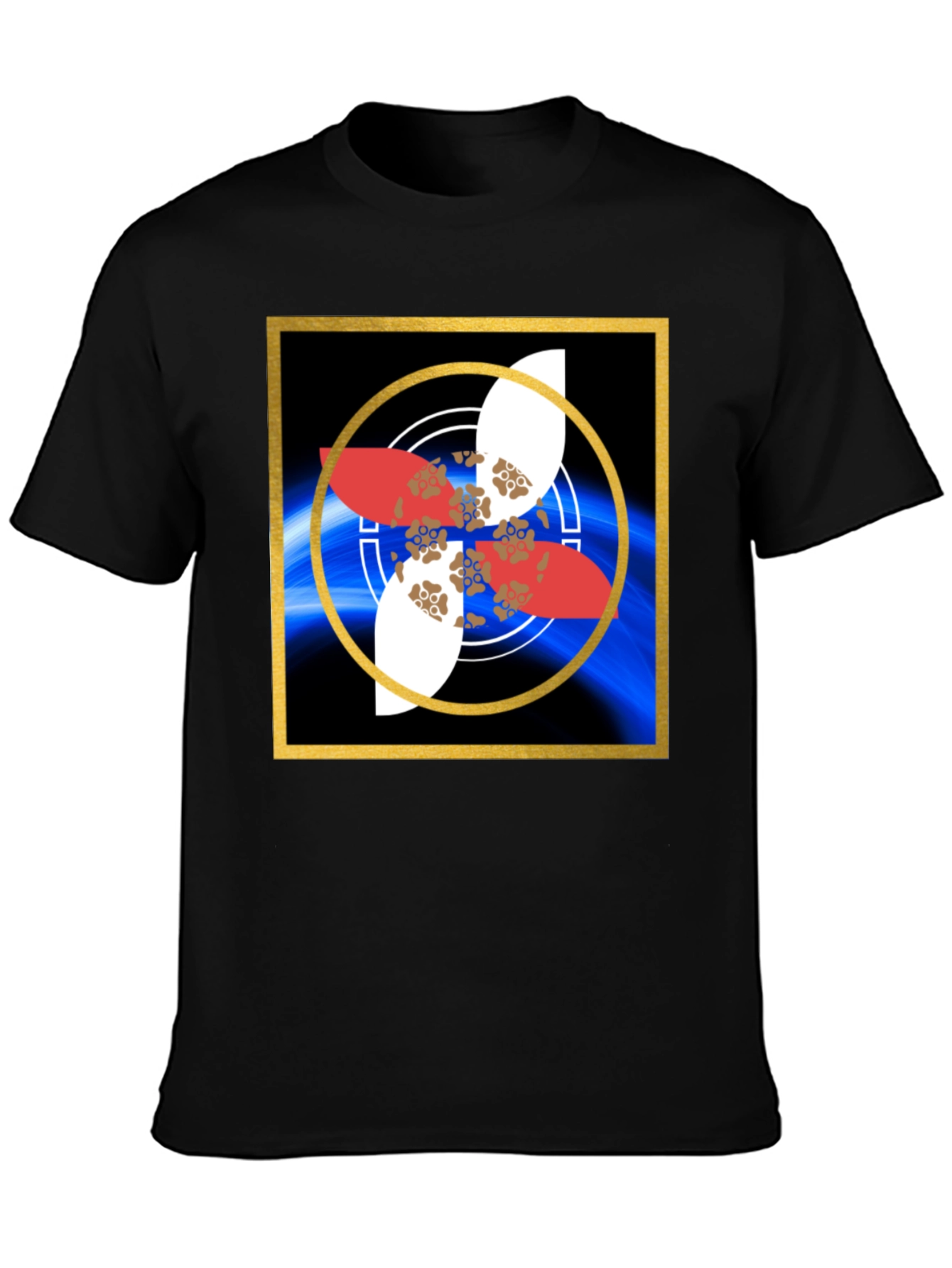 Geometric Graphic Print Black T-Shirt
