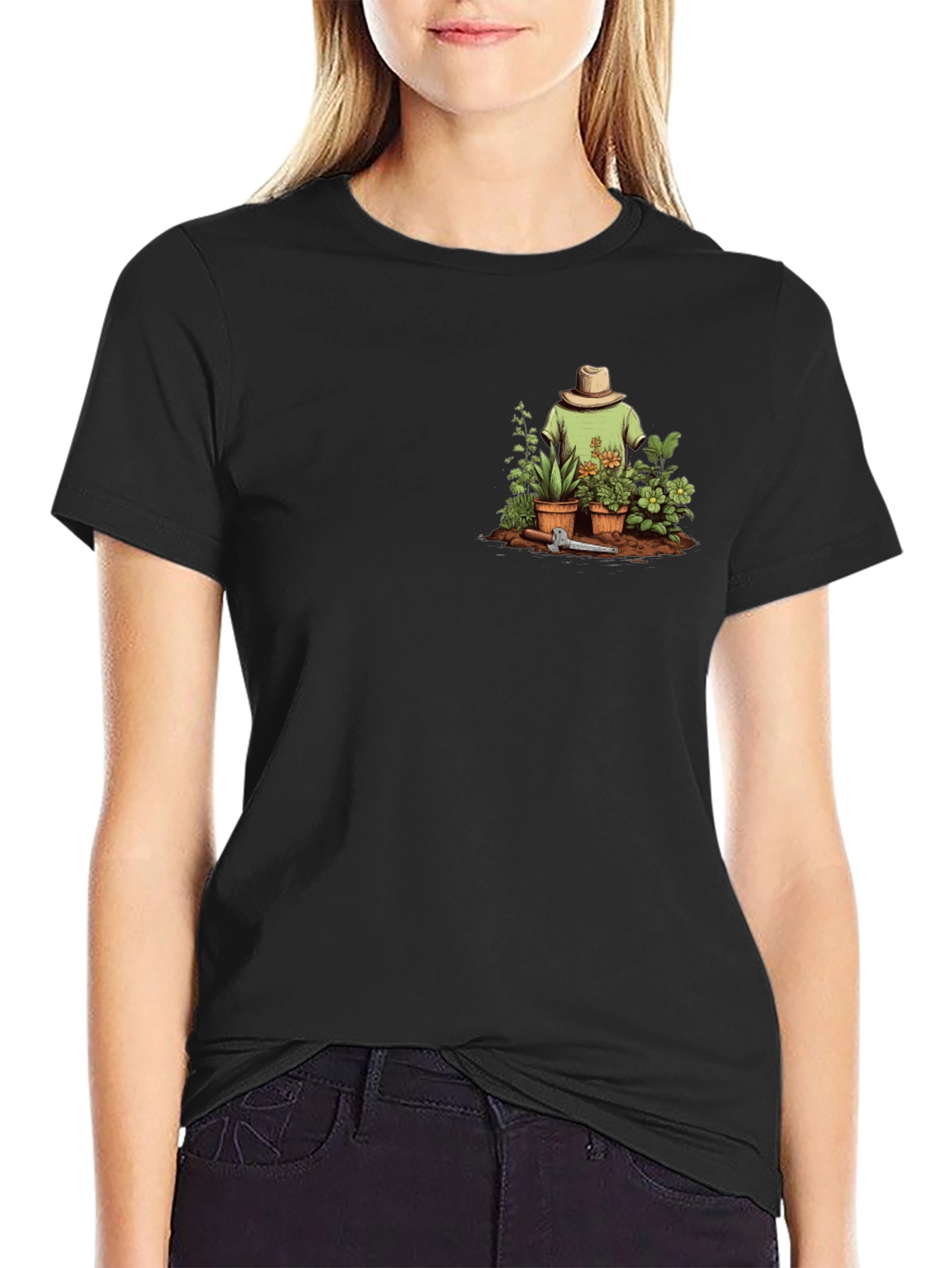 Gardeners Pocket T-Shirt - Black Cotton Tee