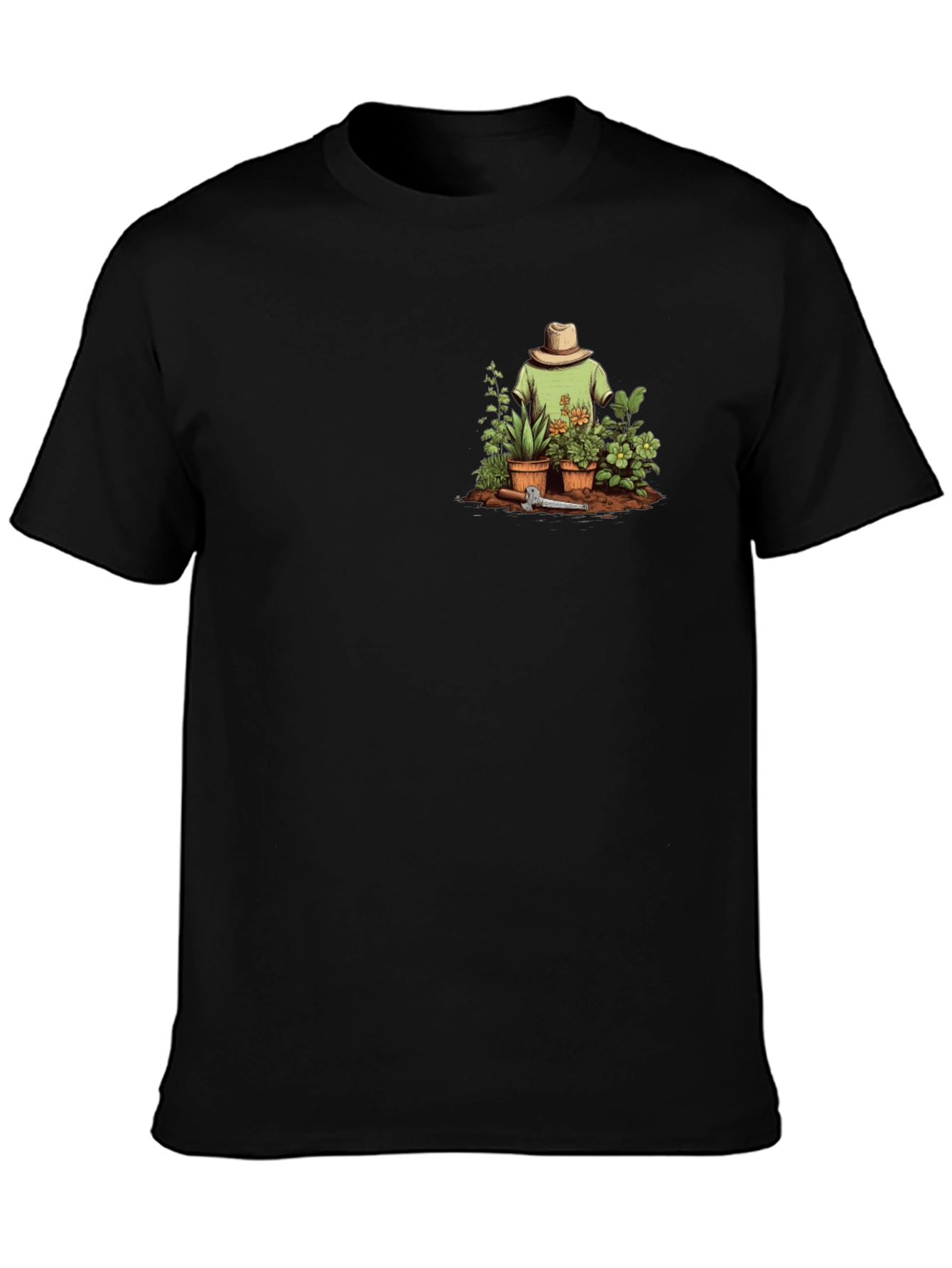 Gardeners Pocket T-Shirt - Black Cotton Tee