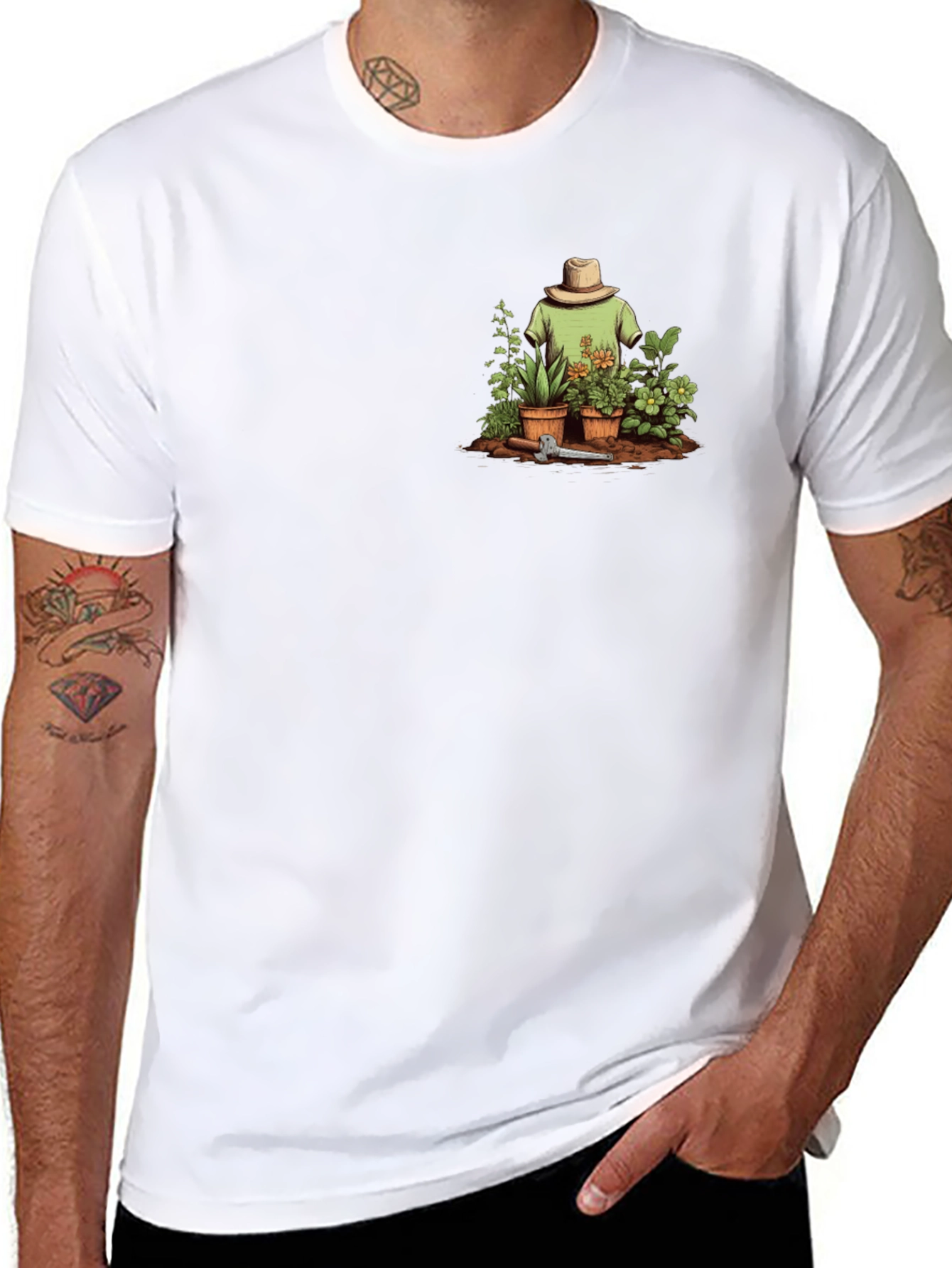 Gardeners Pocket T-Shirt - Black Cotton Tee