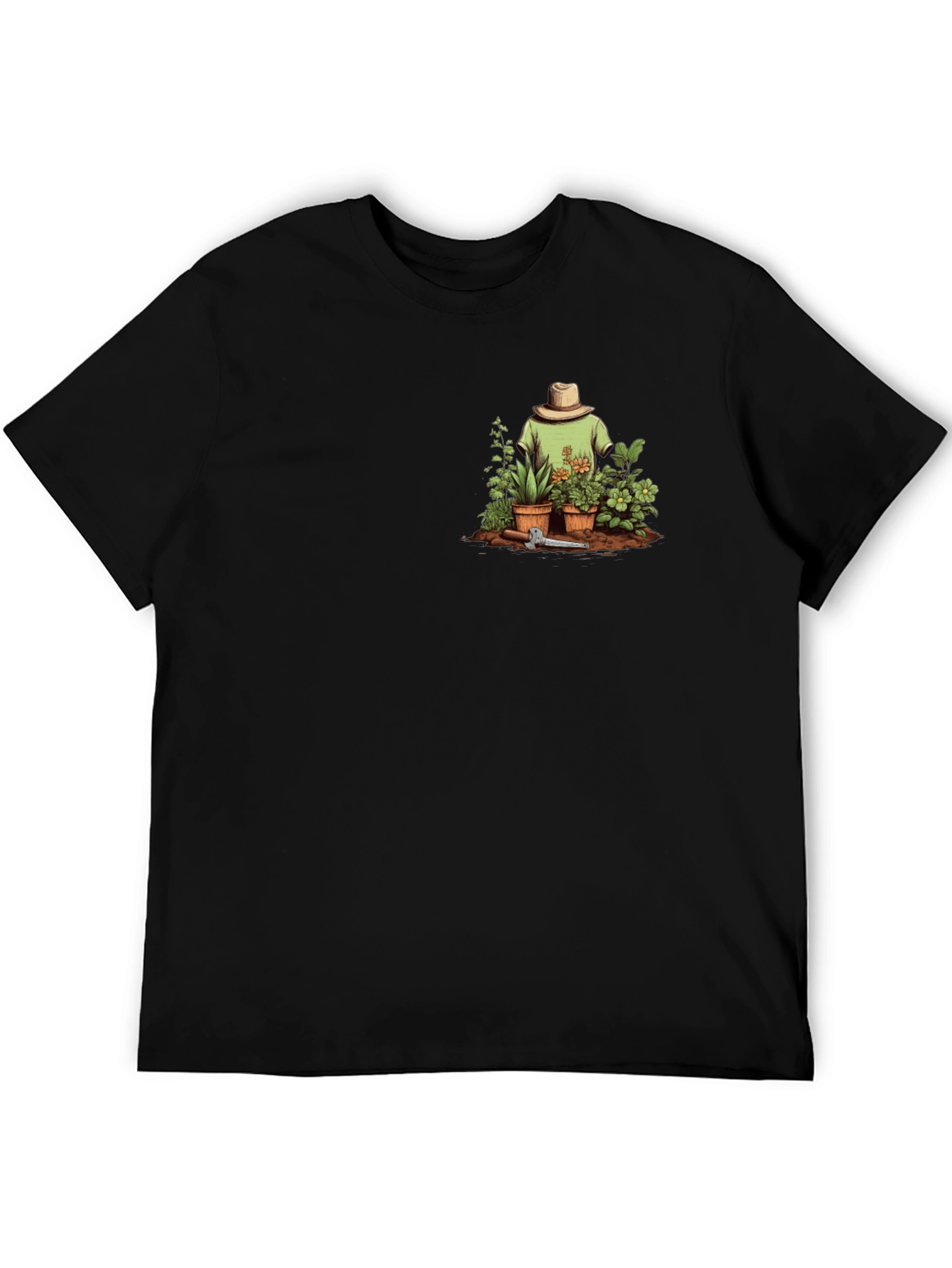 Gardeners Pocket T-Shirt - Black Cotton Tee