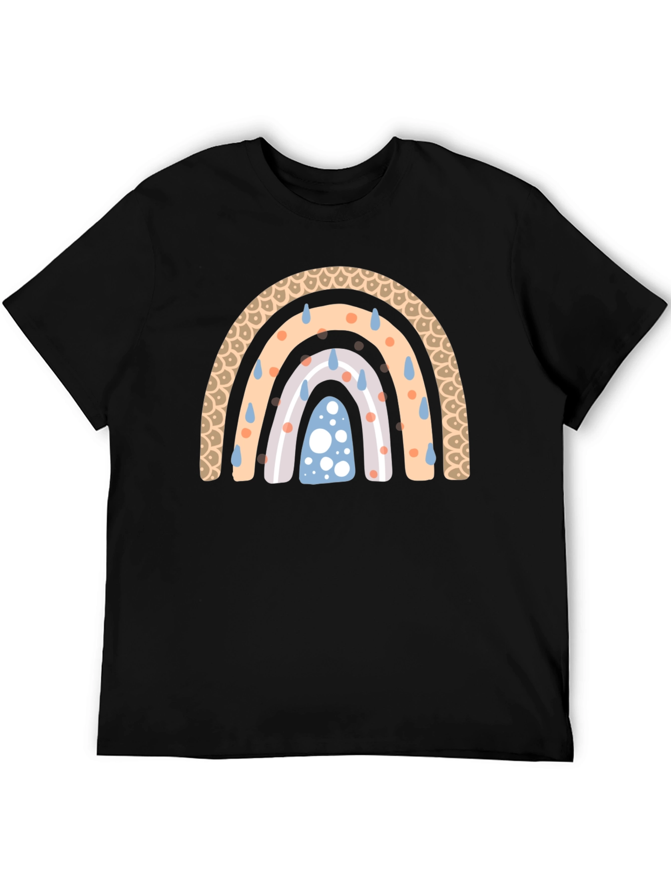 Rainbow Rain Black T-Shirt