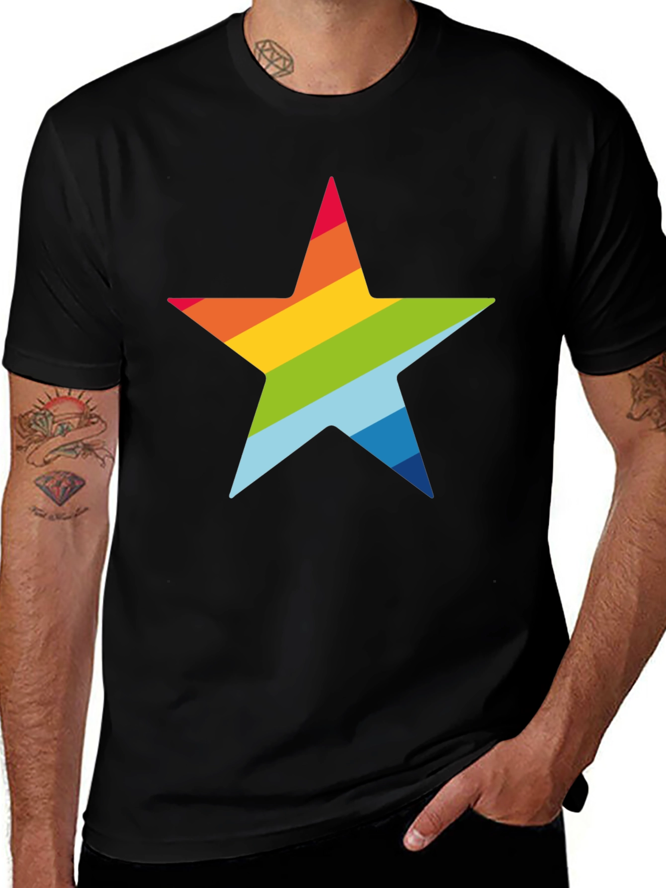 Rainbow Star Graphic T-Shirt - Bold & Stylish