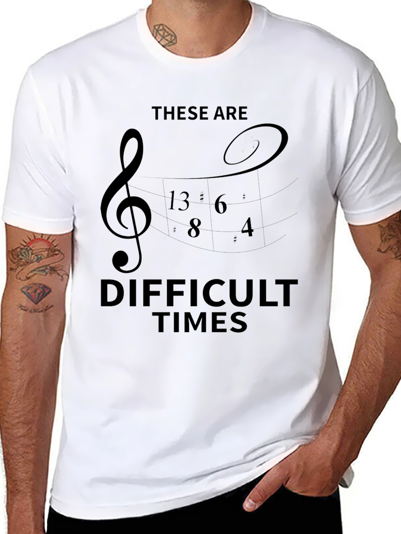 Difficult Times Music T-Shirt - Black