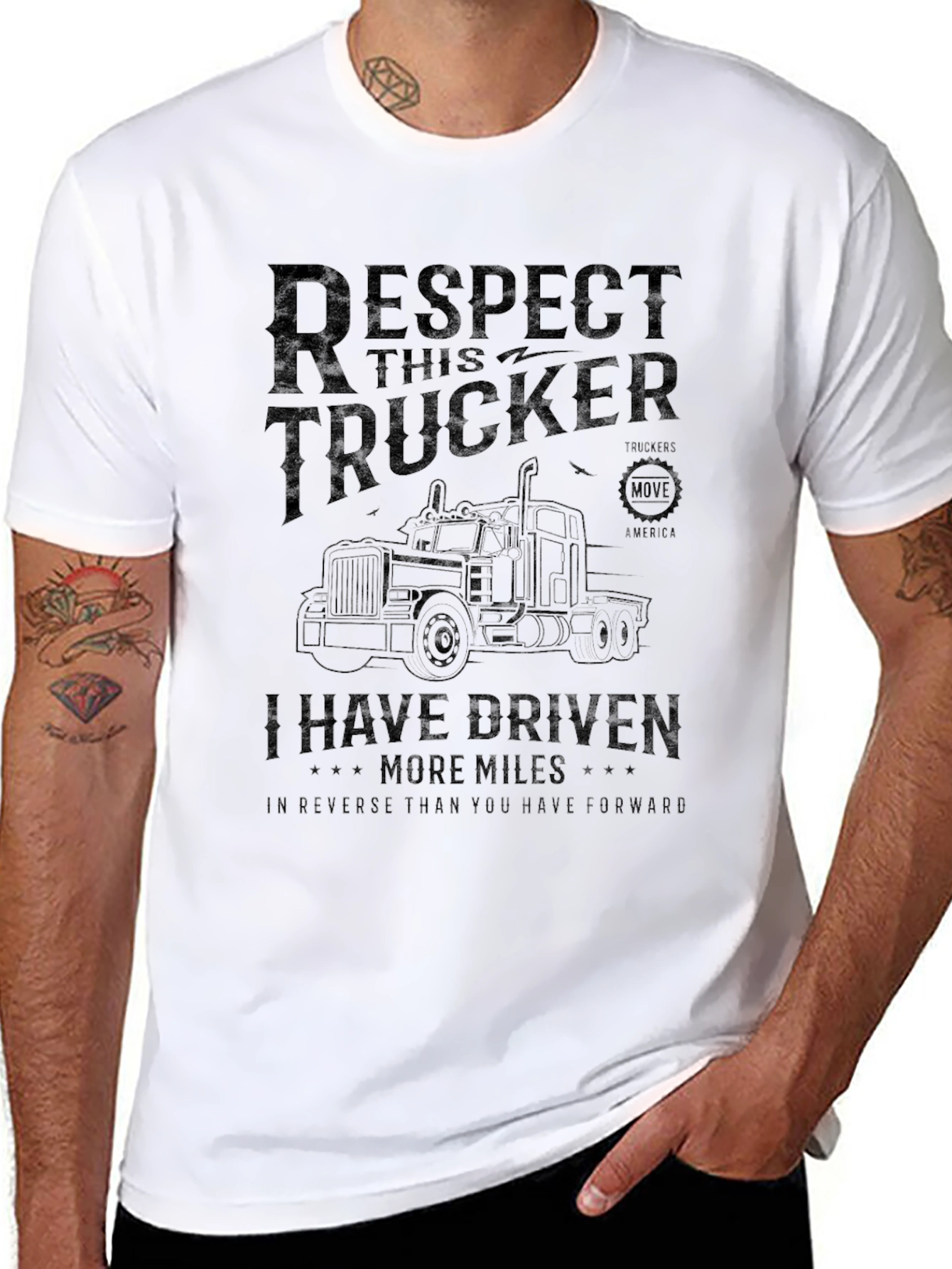 Respect Trucker Tee - Driven More Miles T-Shirt