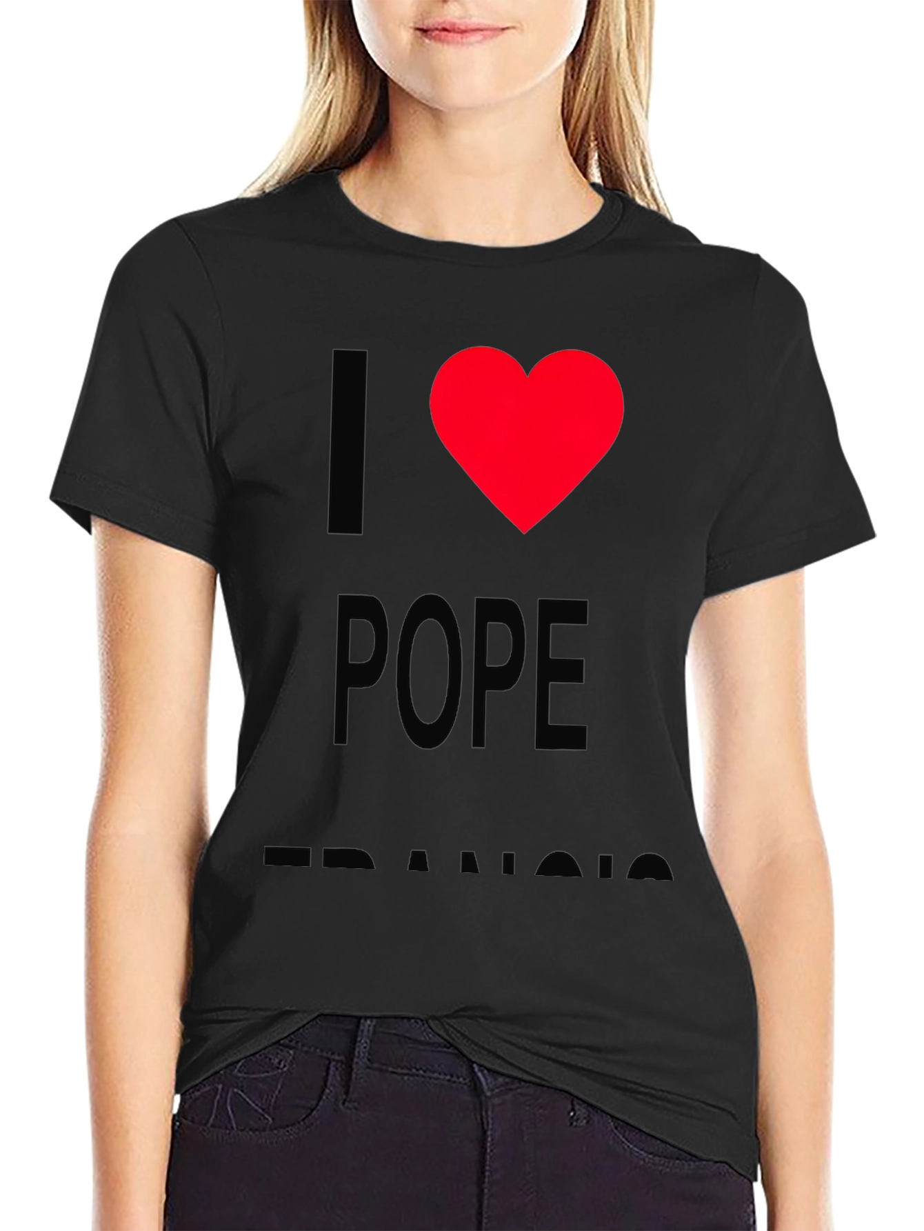 I Heart Pope Francis T-Shirt - Black
