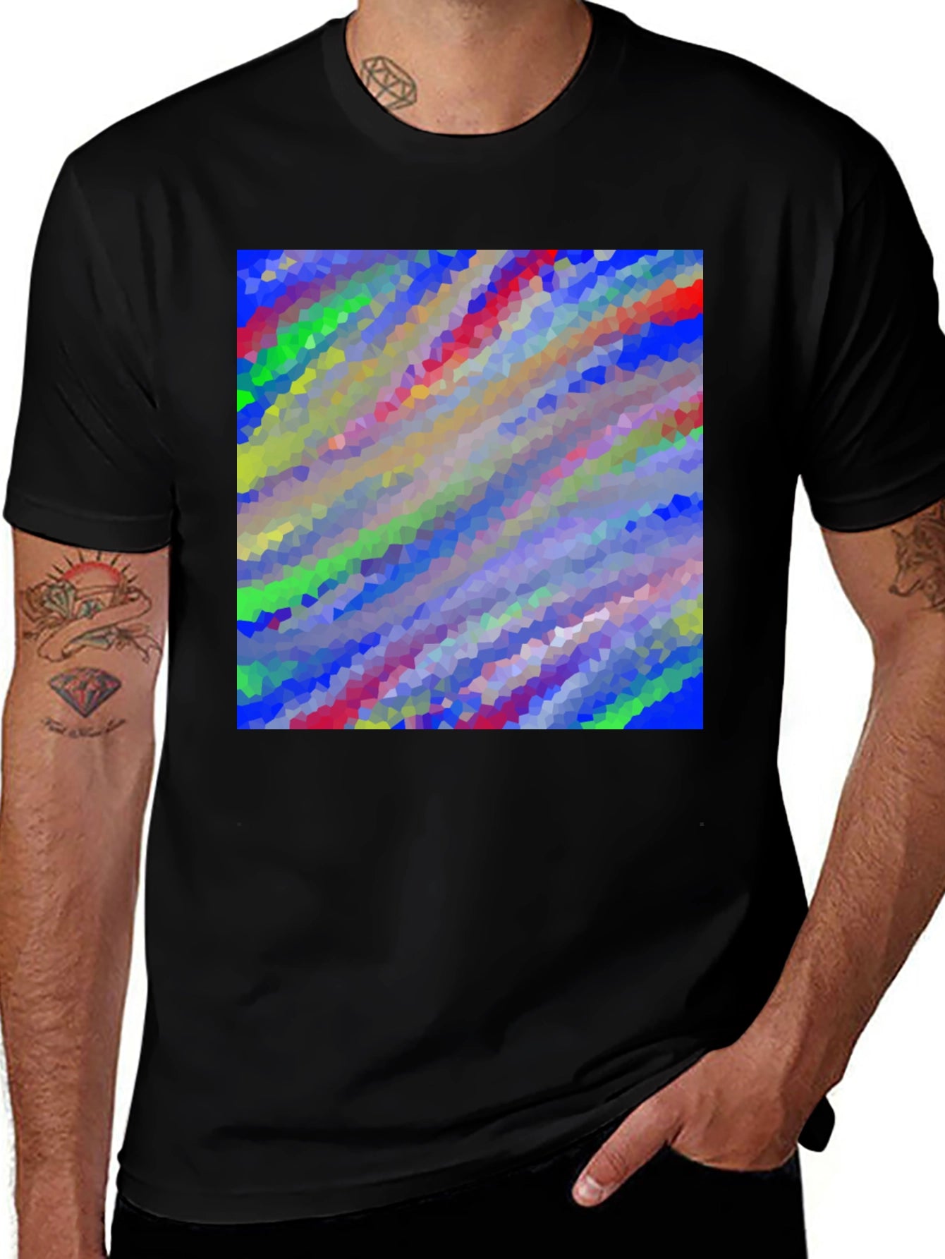Abstract Art Graphic Tee - Modern Black T-Shirt