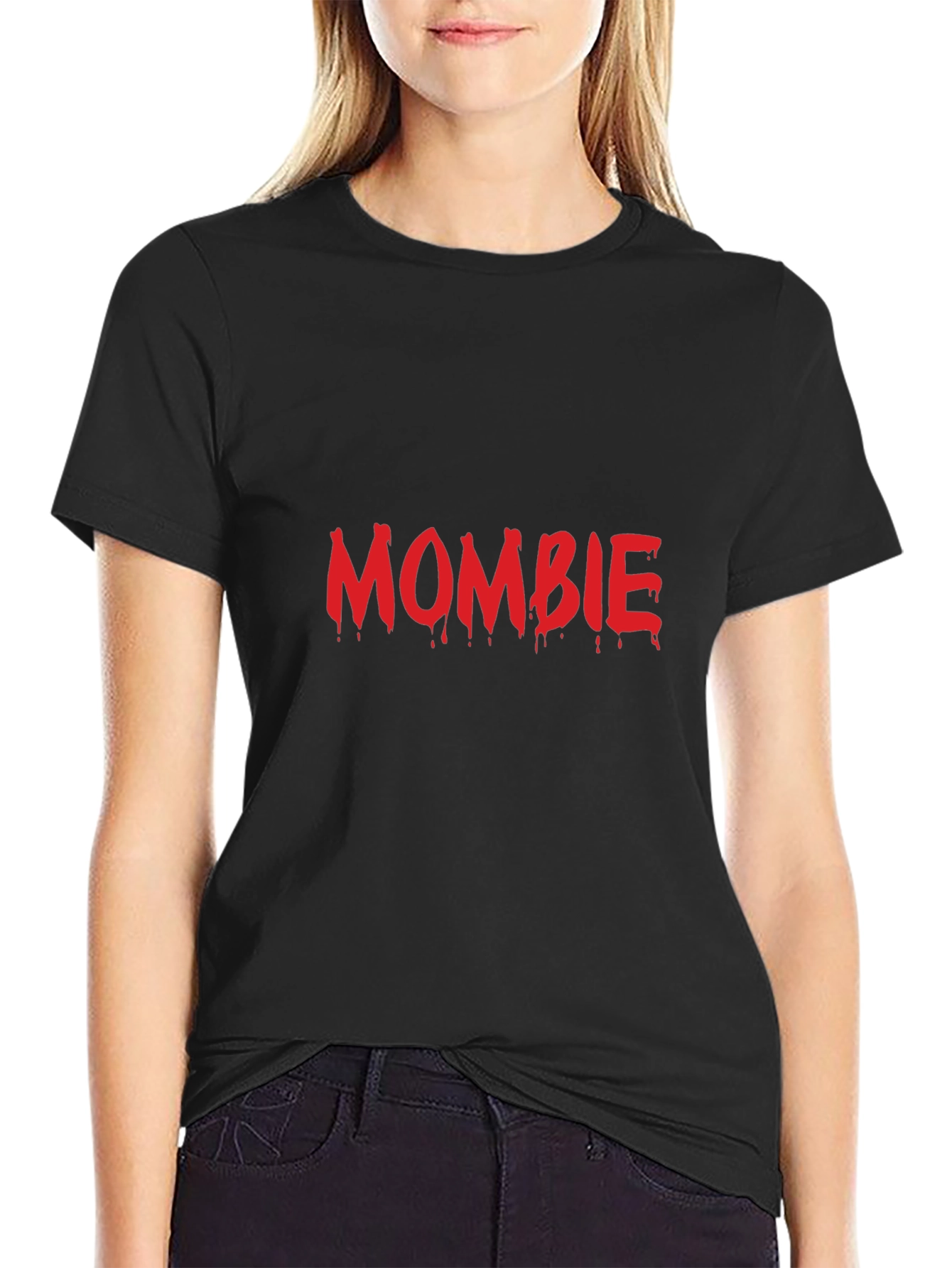 Mombie T-Shirt - Black Short Sleeve Graphic Tee