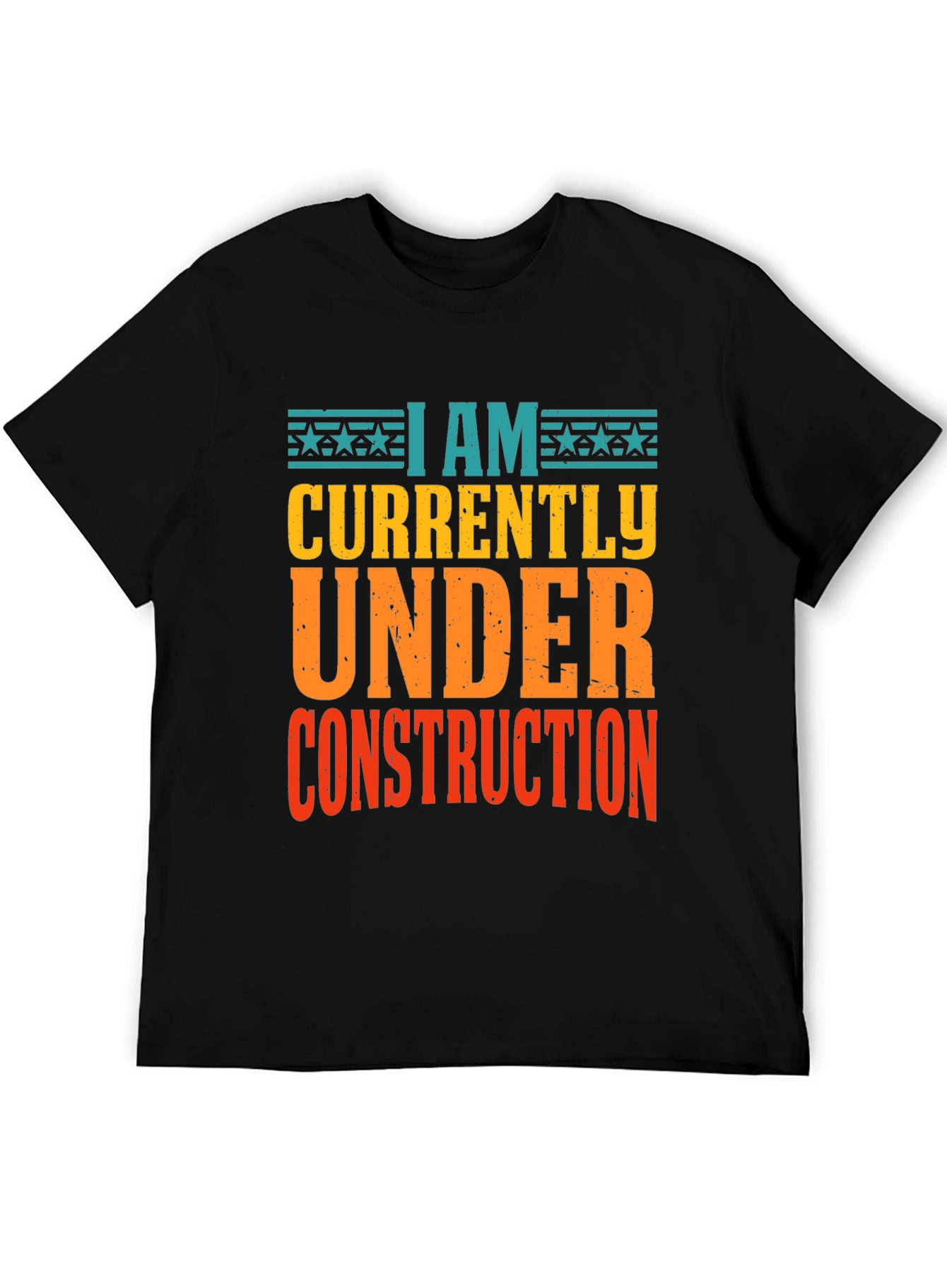 Under Construction Graphic Tee - Black Cotton Shirt