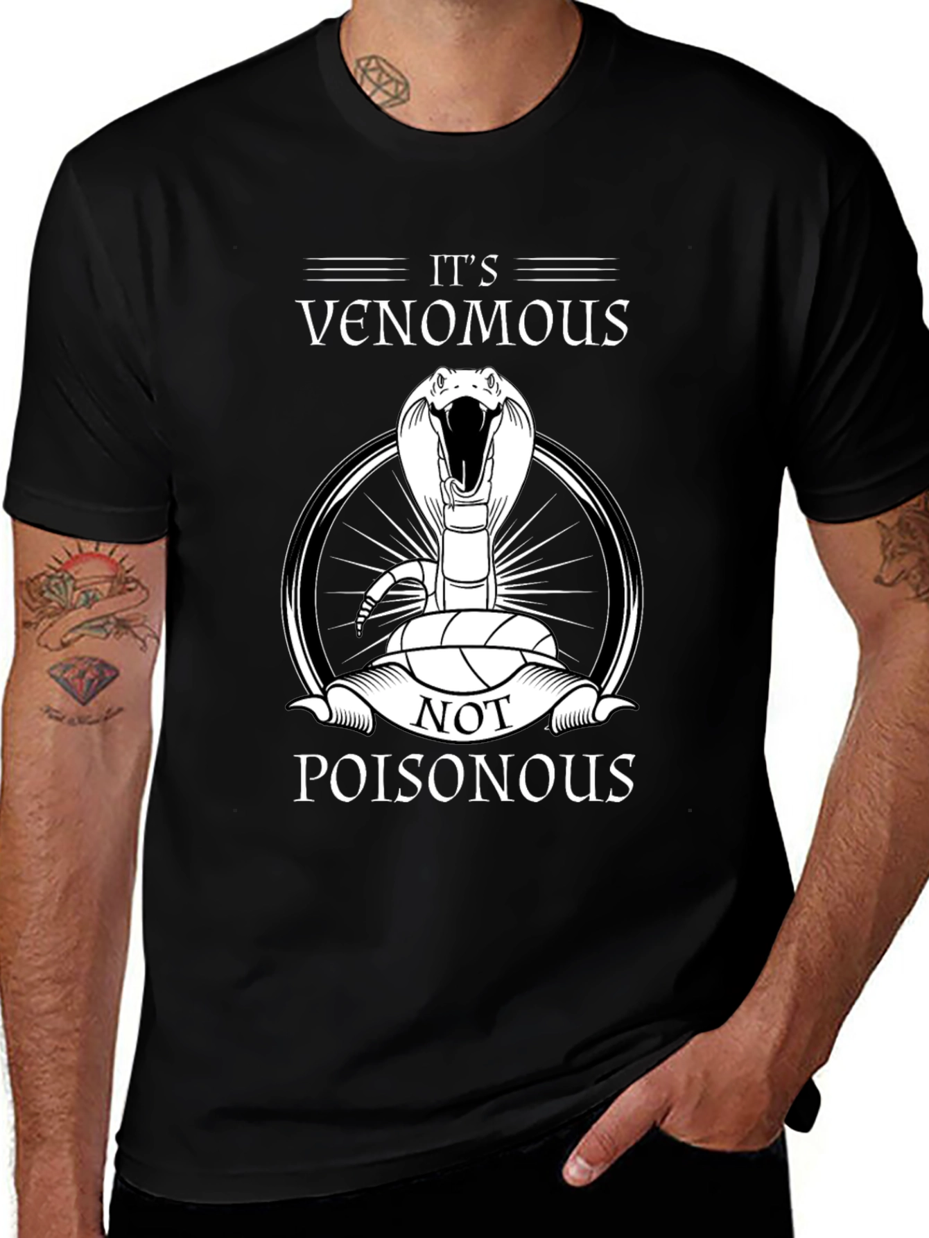 Venomous Snake Graphic Tee - Black