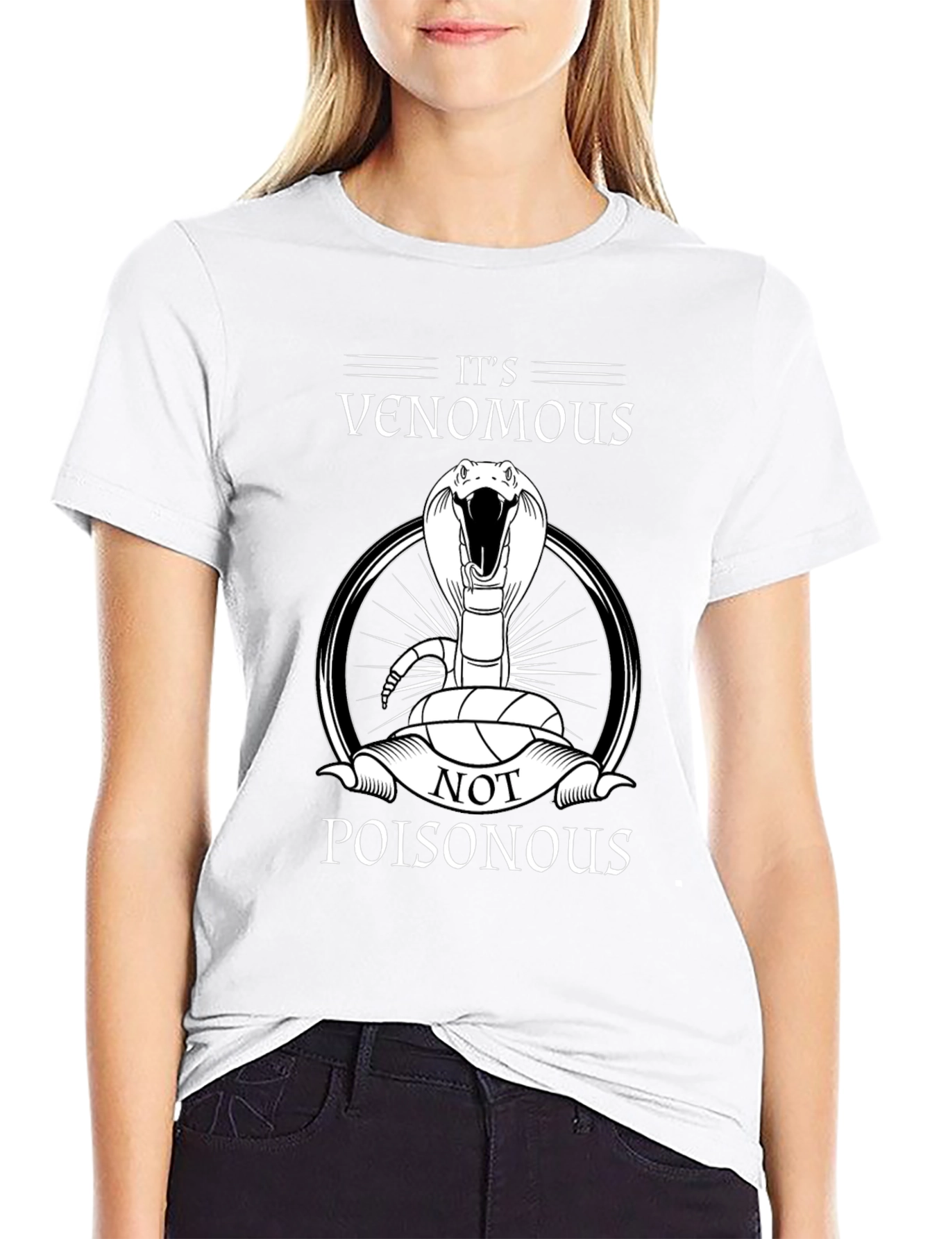 Venomous Snake Graphic Tee - Black