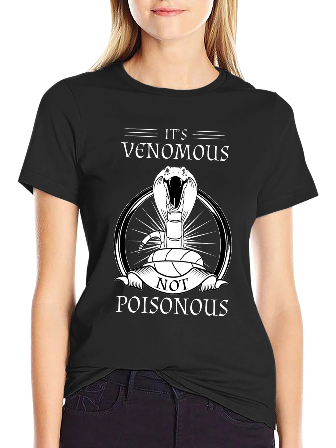 Venomous Snake Graphic Tee - Black