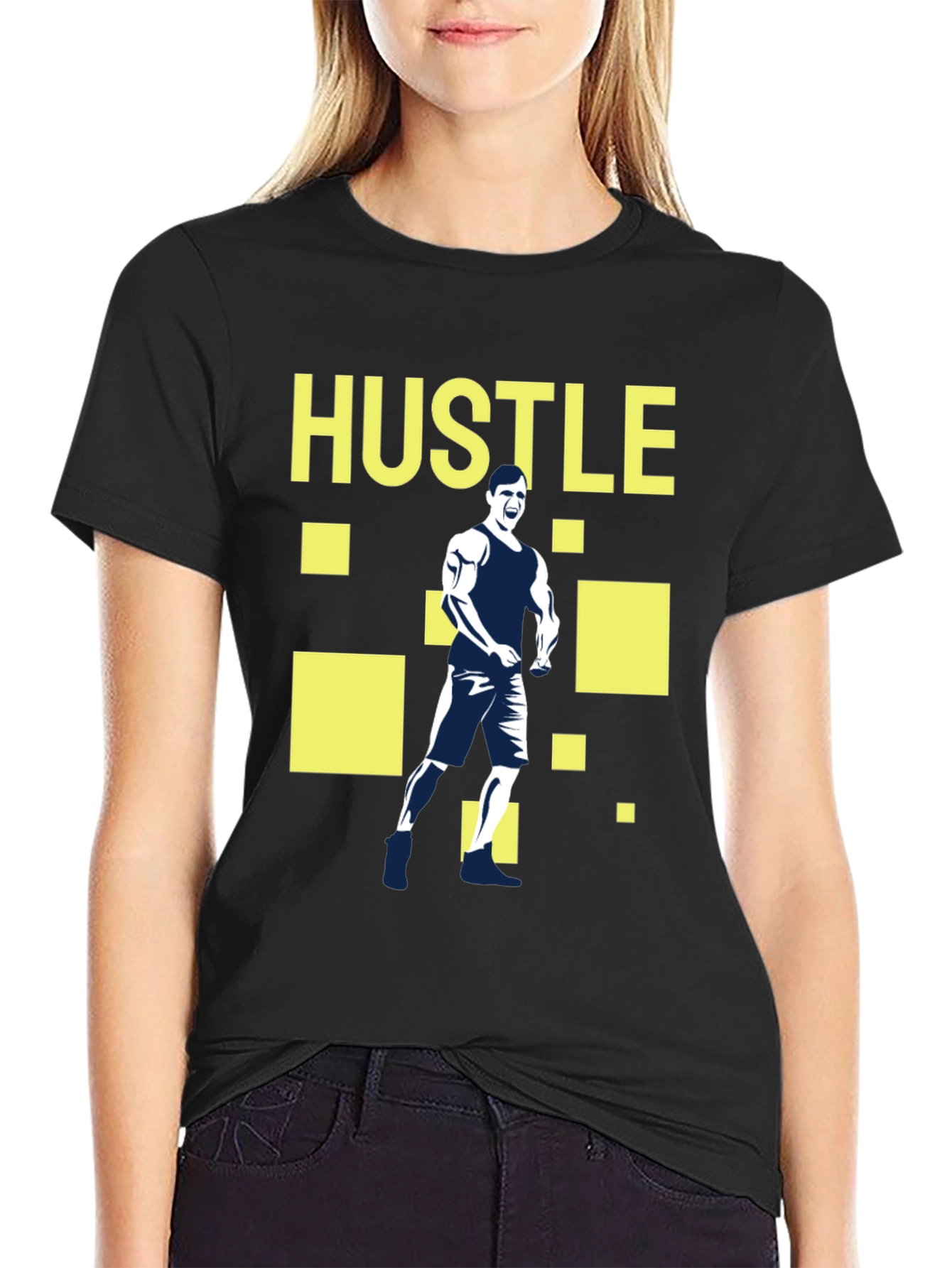 Hustle Graphic Tee - Motivational Fitness T-Shirt