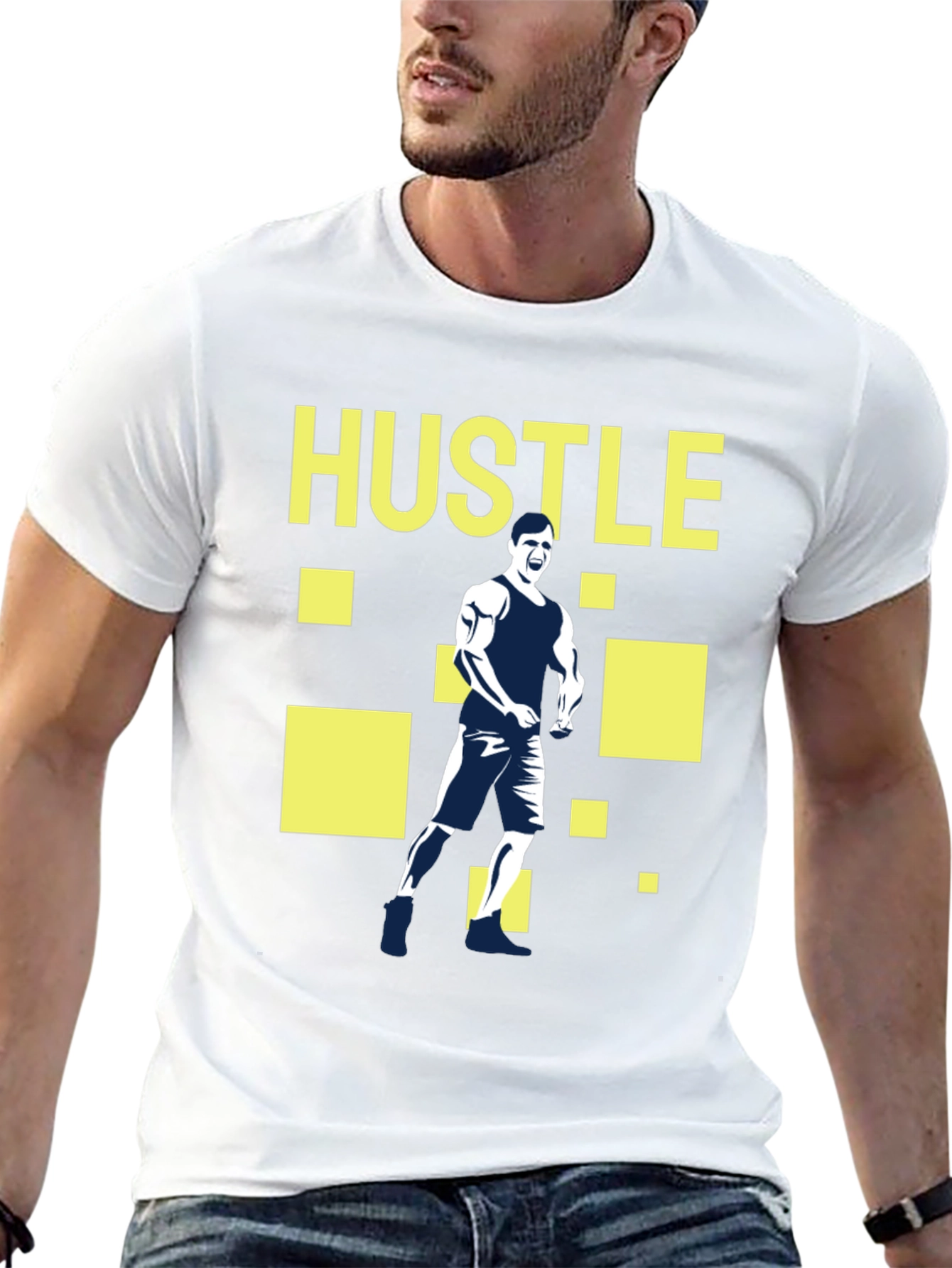 Hustle Graphic Tee - Motivational Fitness T-Shirt