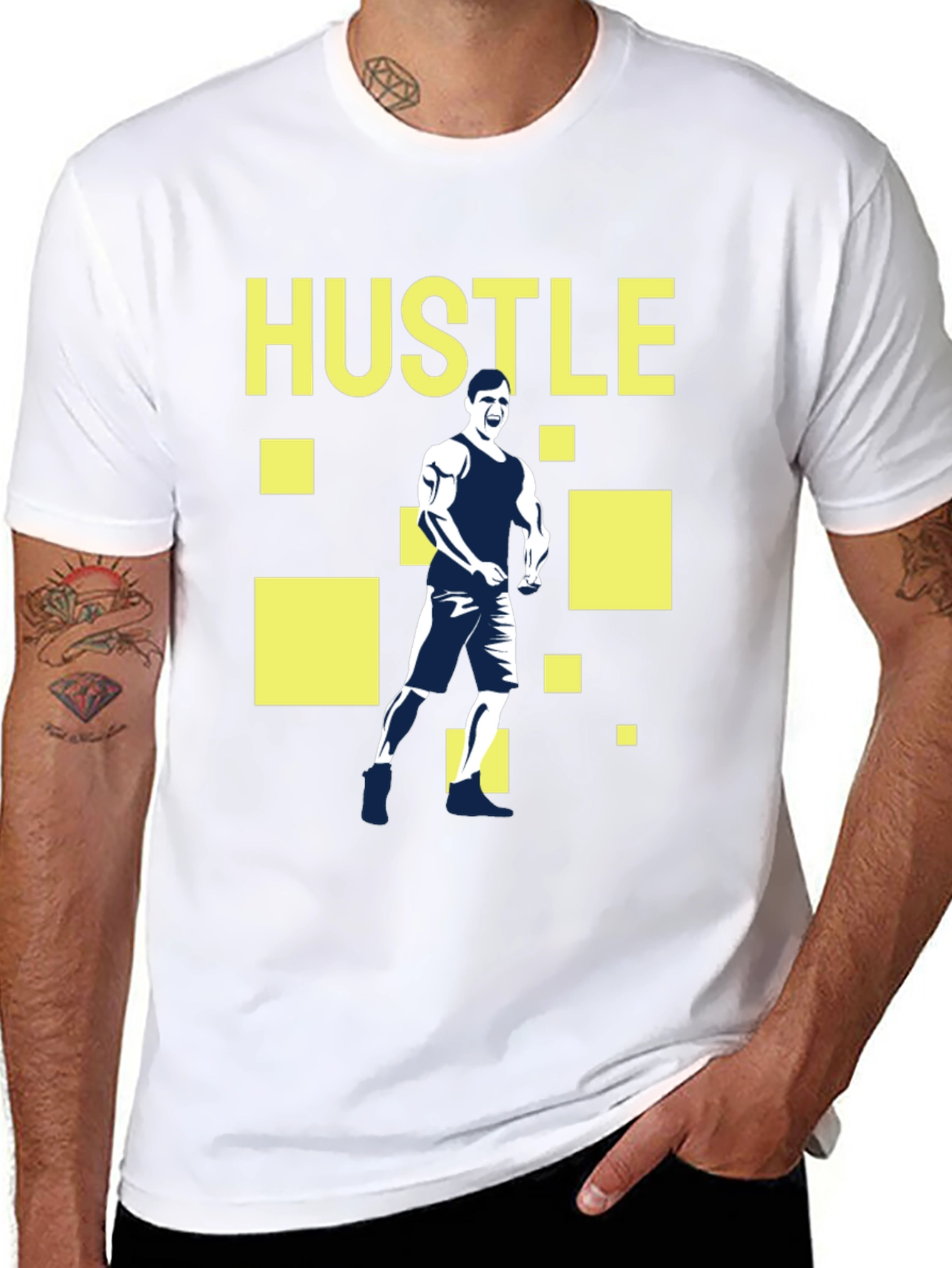 Hustle Graphic Tee - Motivational Fitness T-Shirt