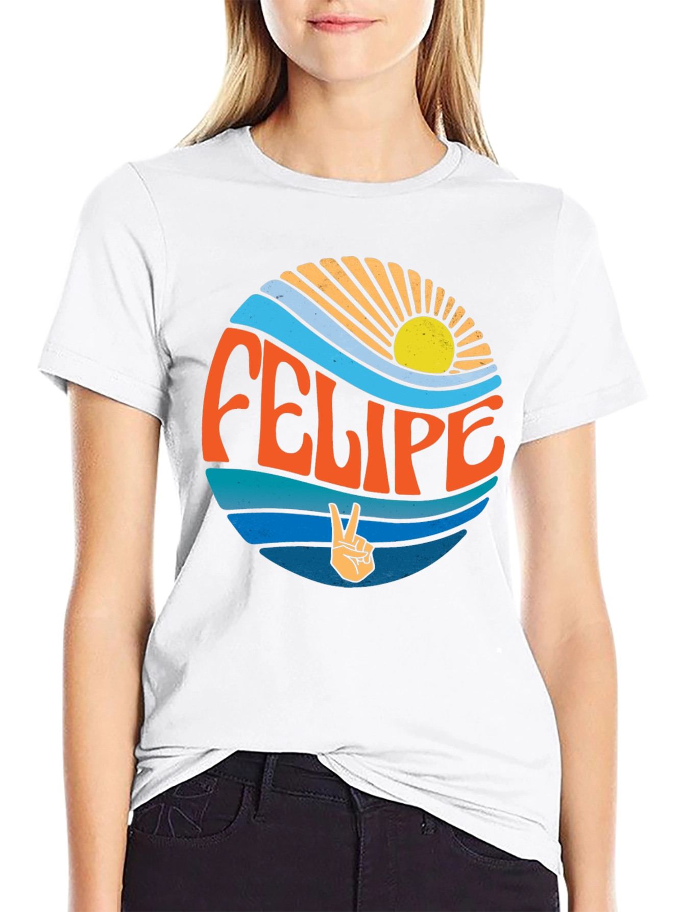 Retro Felipe Peace Sign Graphic Tee