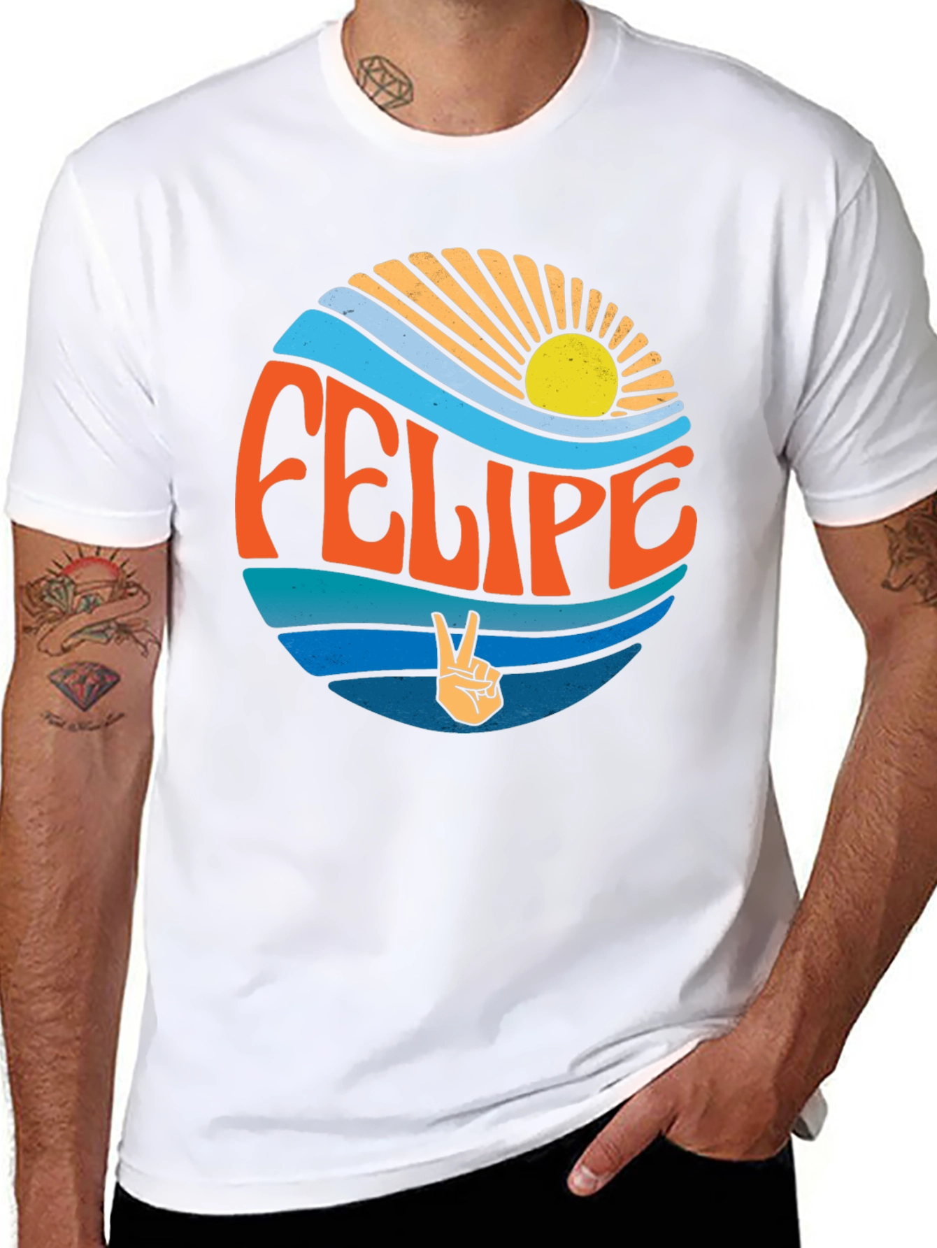 Retro Felipe Peace Sign Graphic Tee