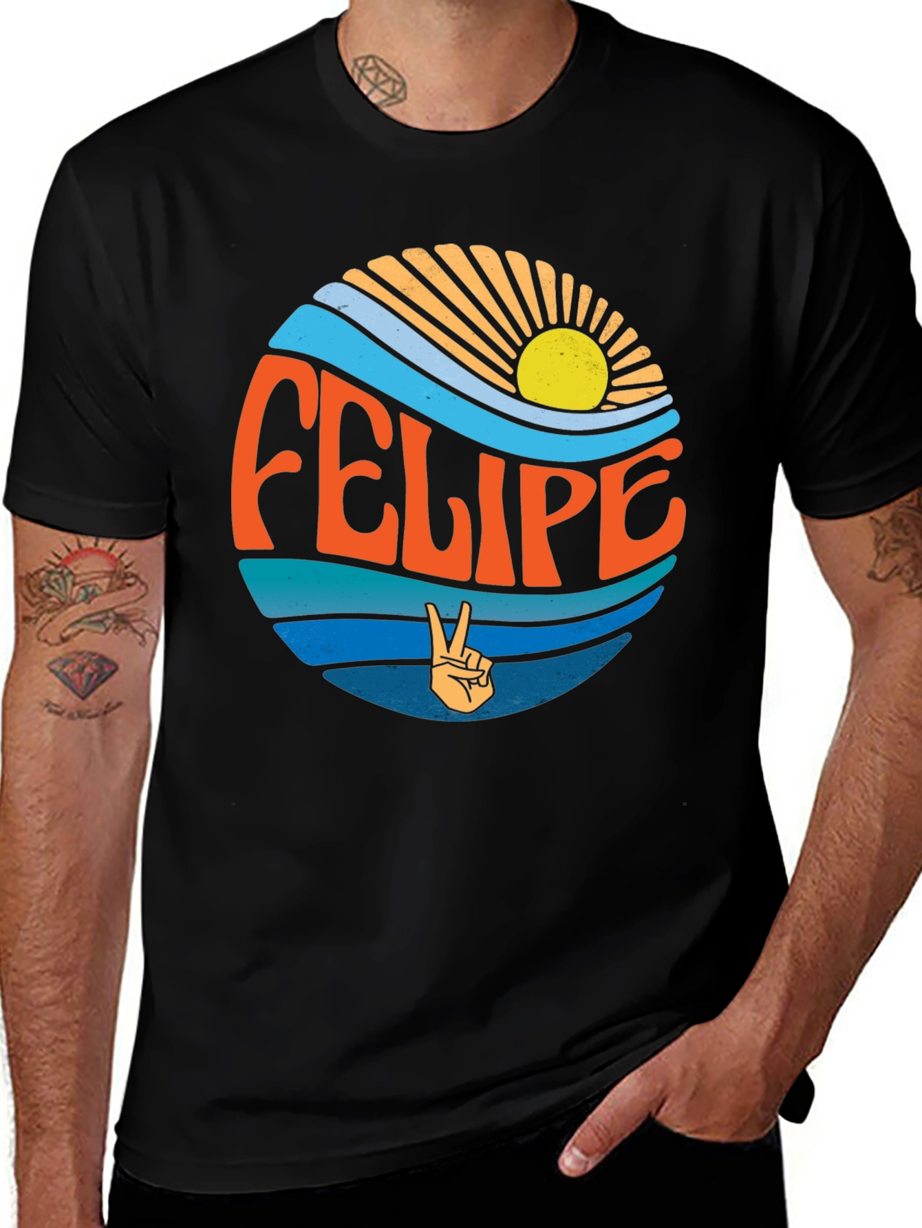 Retro Felipe Peace Sign Graphic Tee