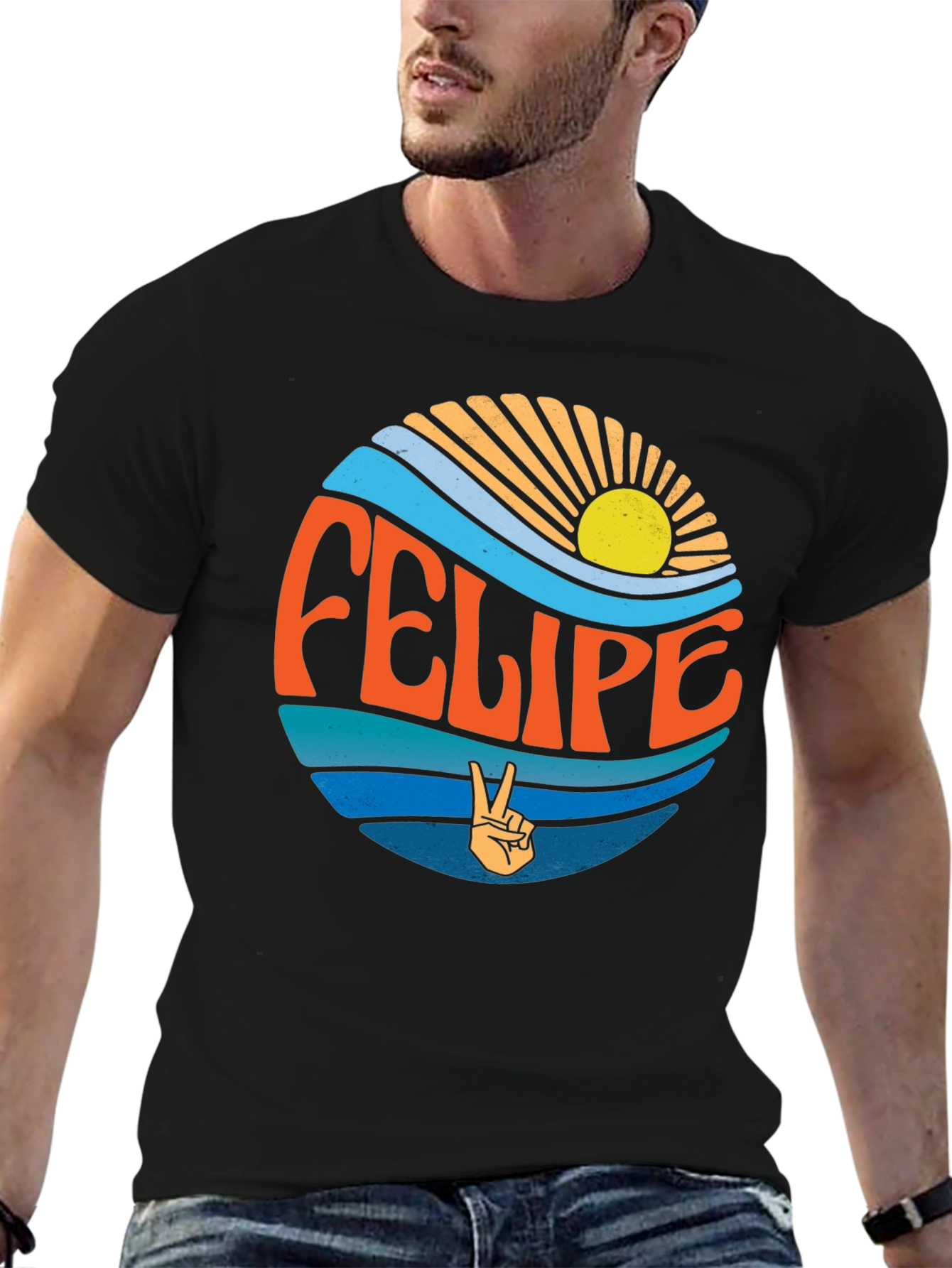 Retro Felipe Peace Sign Graphic Tee