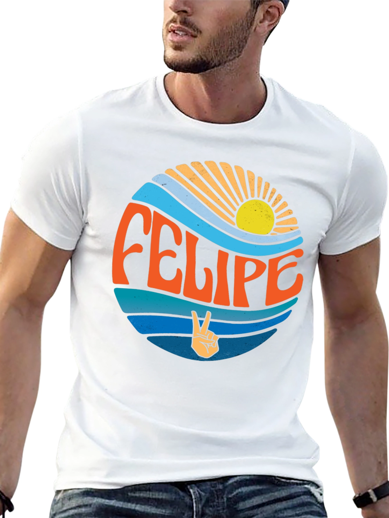 Retro Felipe Peace Sign Graphic Tee