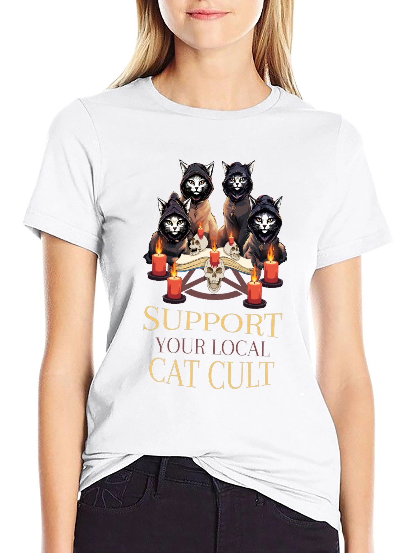 Support Your Local Cat Cult T-Shirt