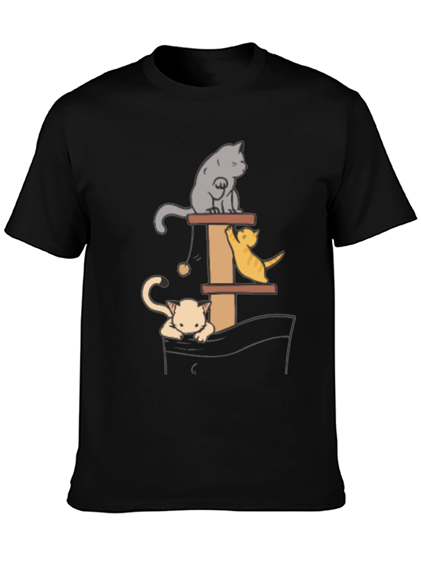Cat Tower T-Shirt - Playful Kitten Design