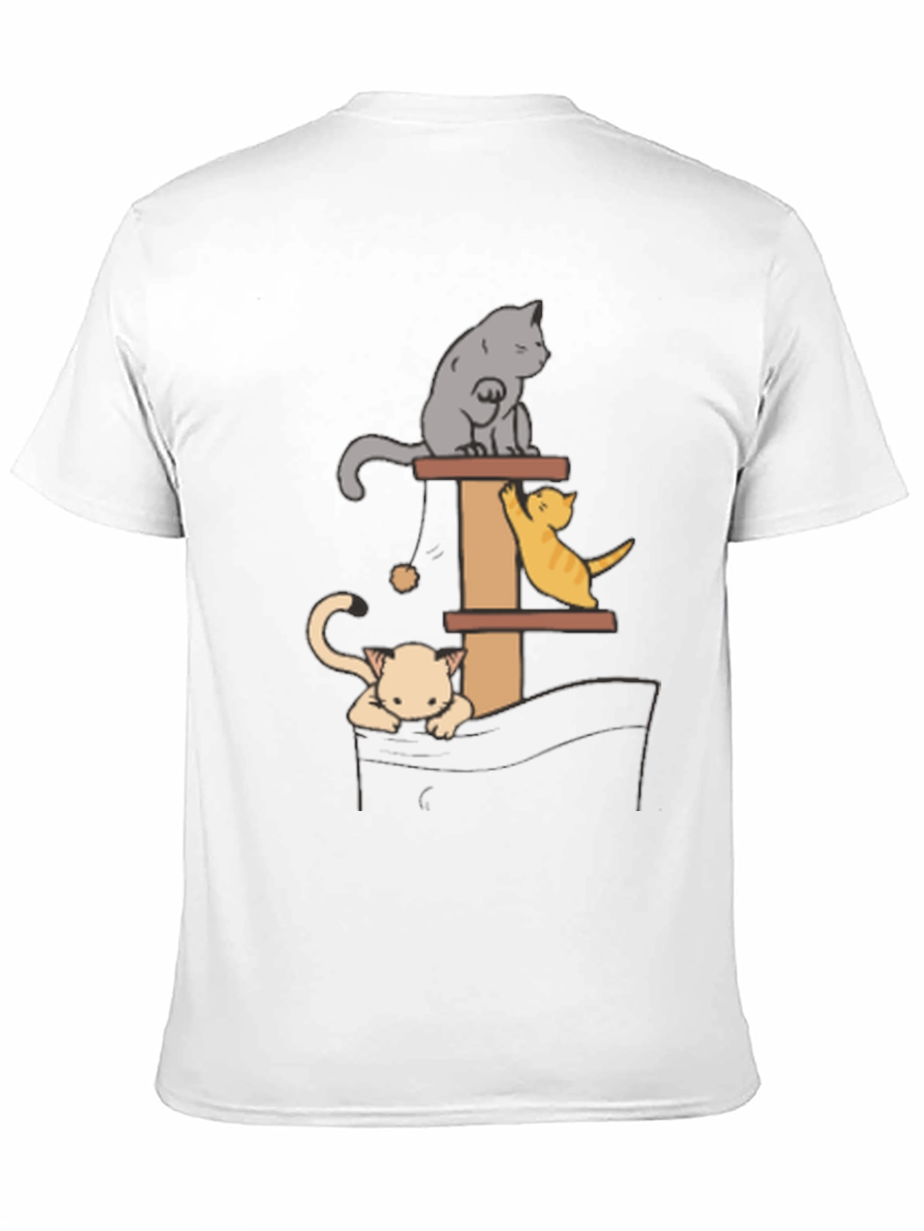 Cat Tower T-Shirt - Playful Kitten Design