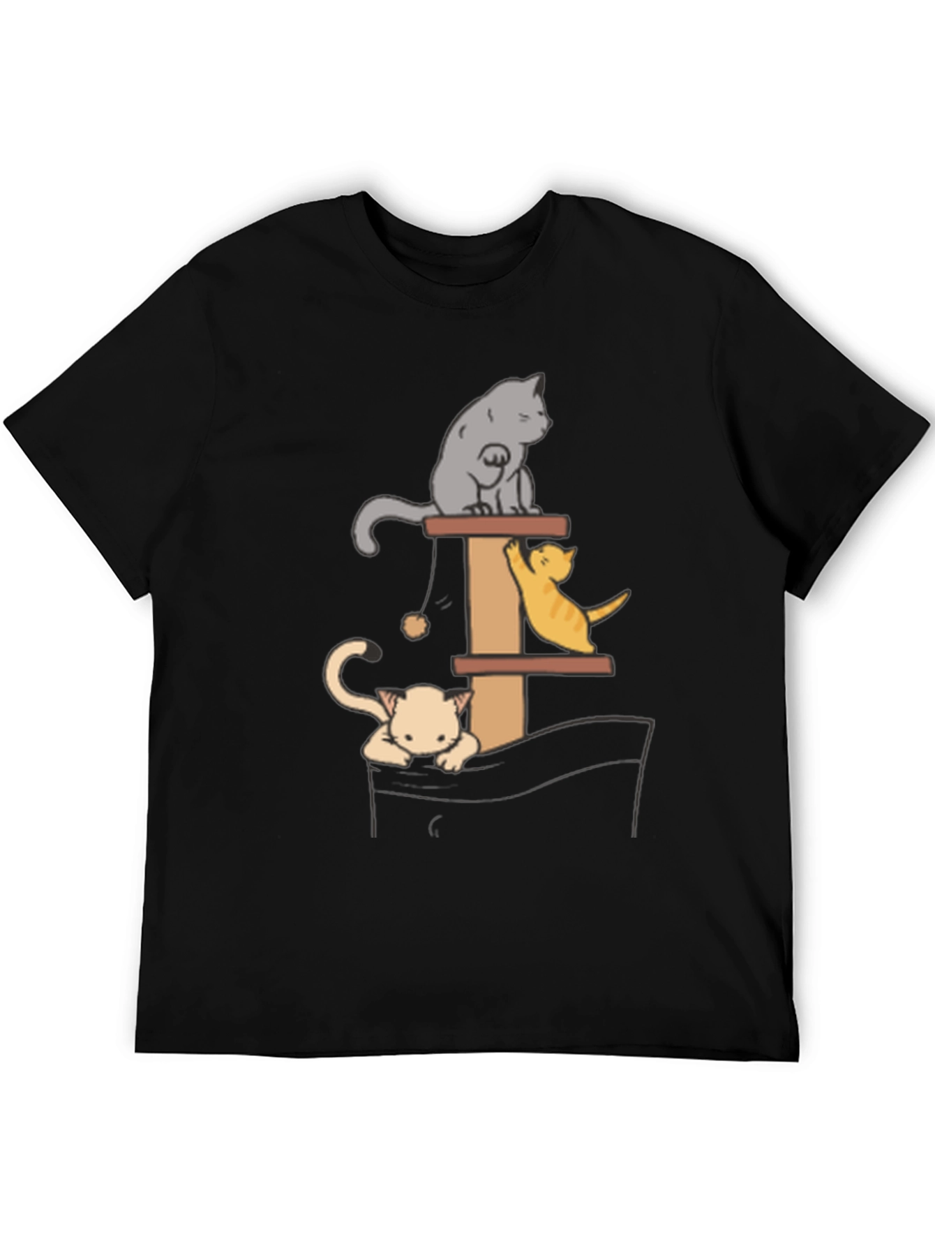 Cat Tower T-Shirt - Playful Kitten Design