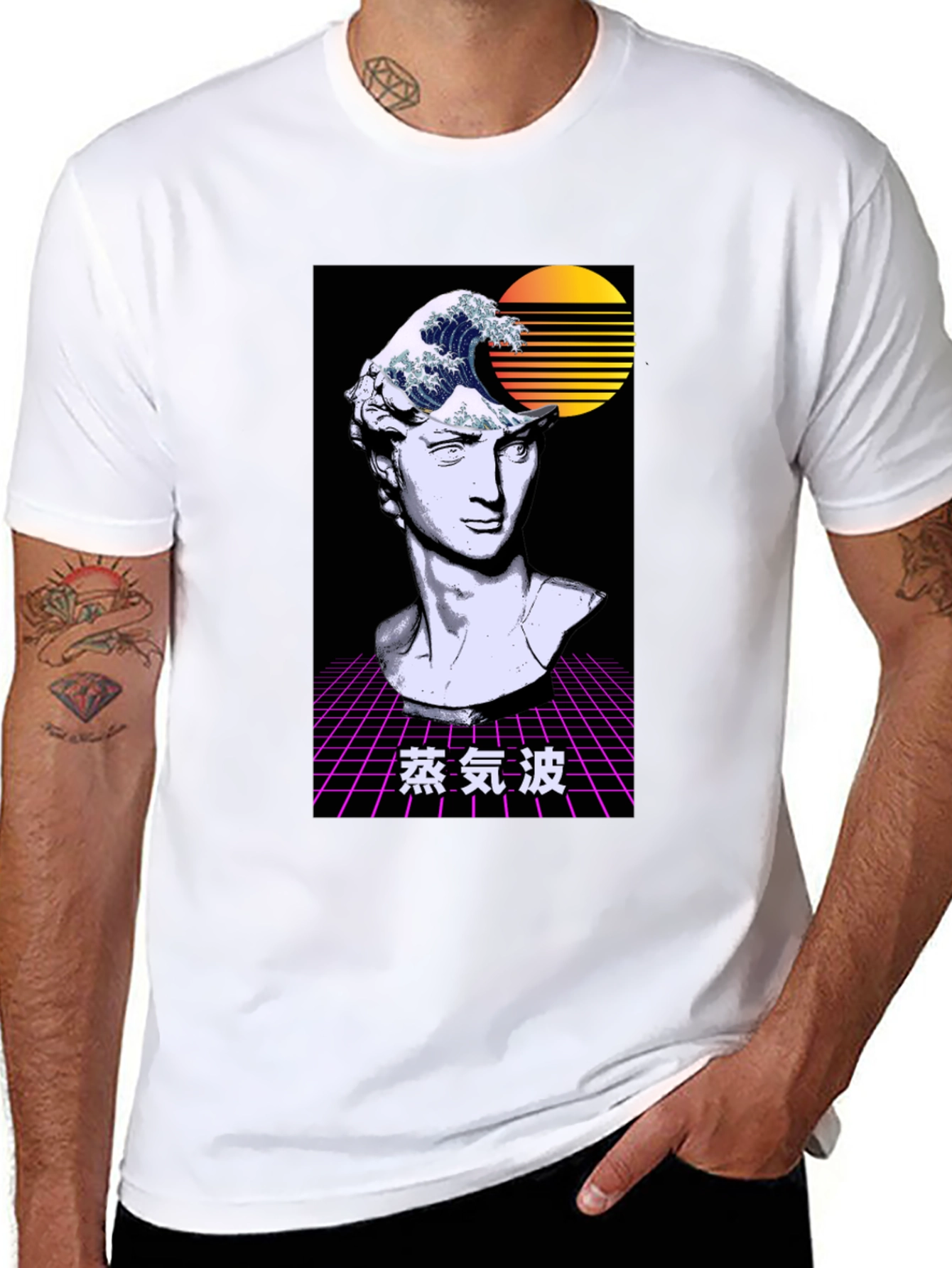 Vaporwave Statue Graphic T-Shirt