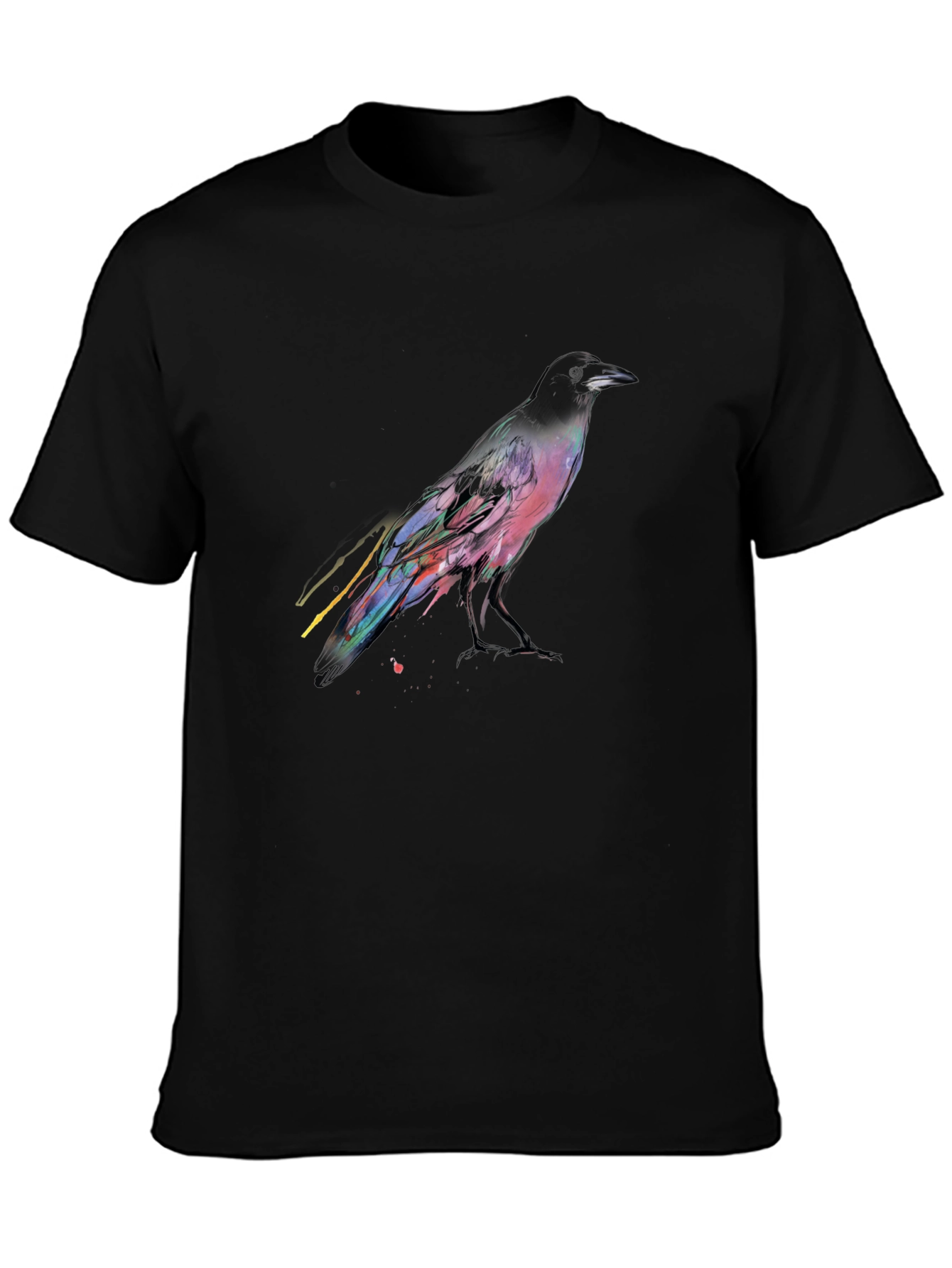 Raven Graphic Print Black T-Shirt