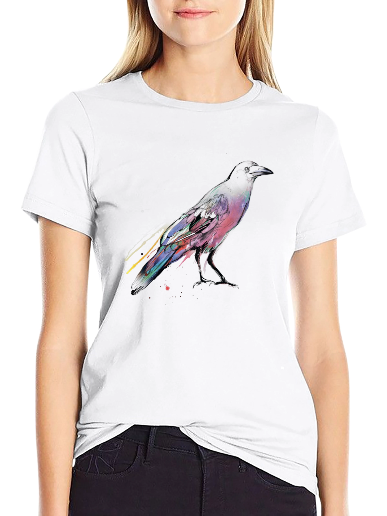 Raven Graphic Print Black T-Shirt