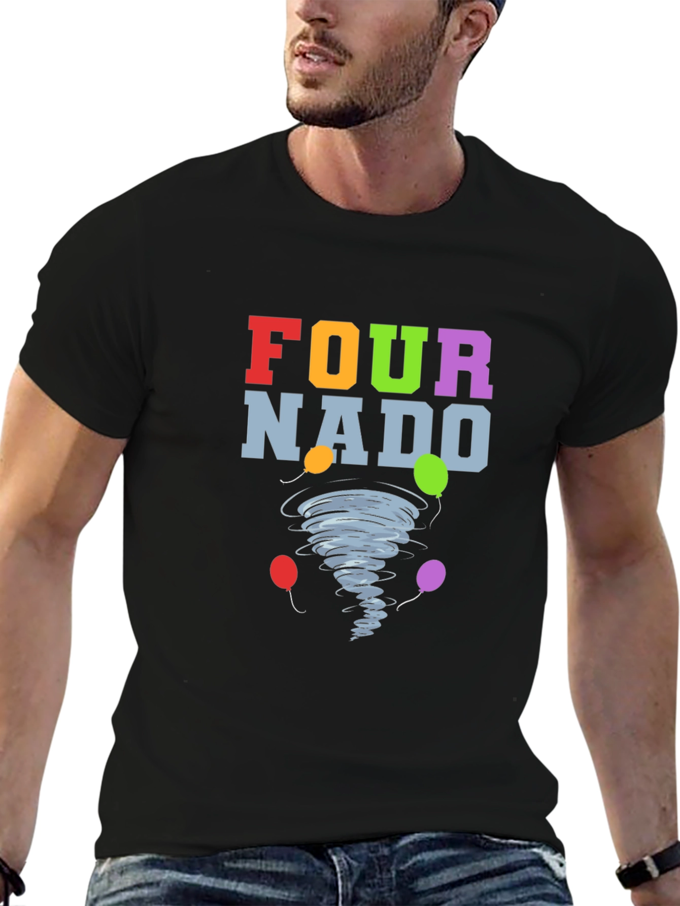 Fournado T-Shirt - Birthday Tornado with Balloons!