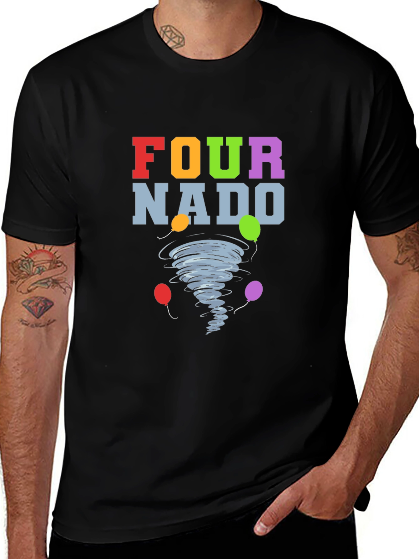 Fournado T-Shirt - Birthday Tornado with Balloons!