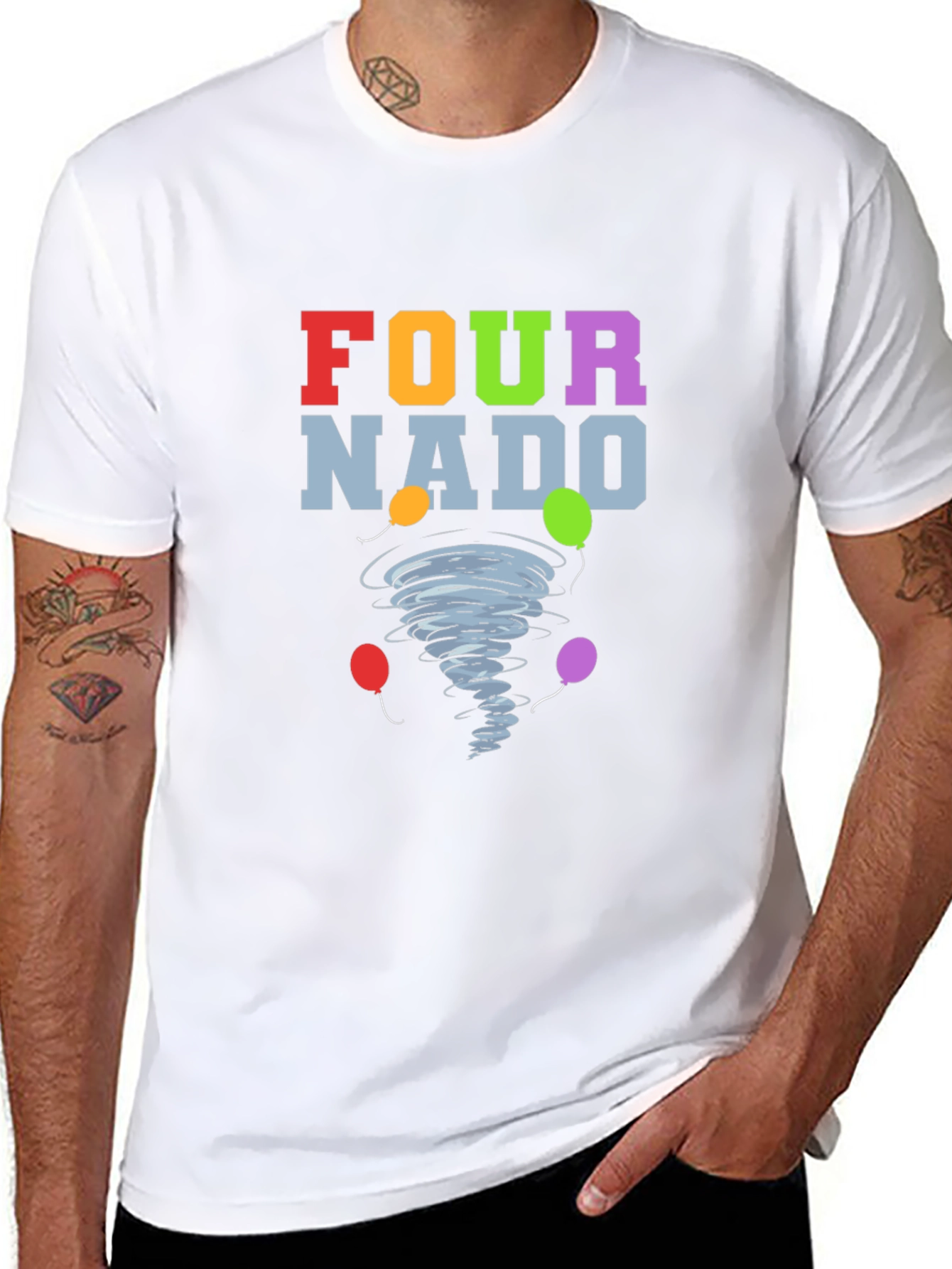 Fournado T-Shirt - Birthday Tornado with Balloons!