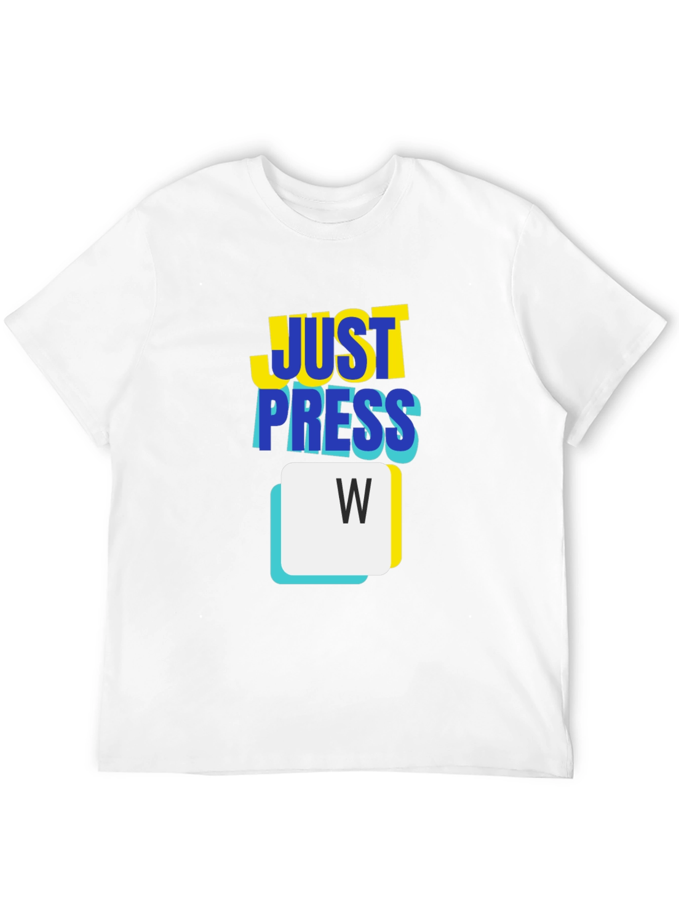 Just Press W Black T-Shirt - Gamer Style