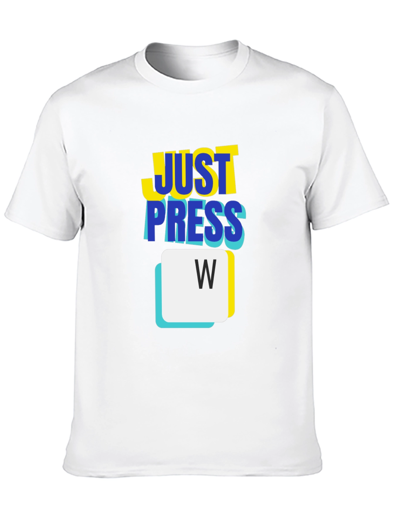 Just Press W Black T-Shirt - Gamer Style