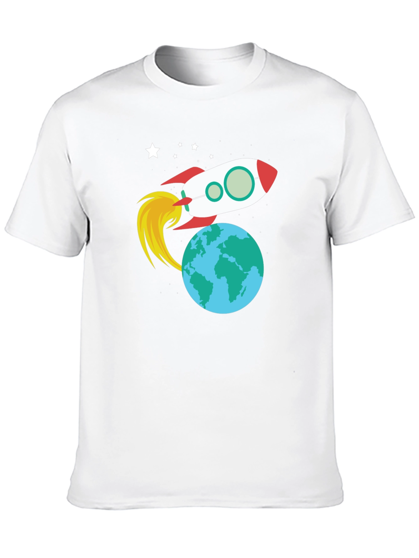 Rocket Over Earth Graphic T-Shirt