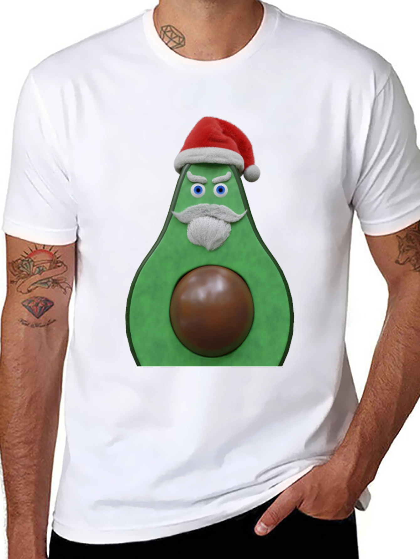 Funny Santa Avocado Christmas T-Shirt