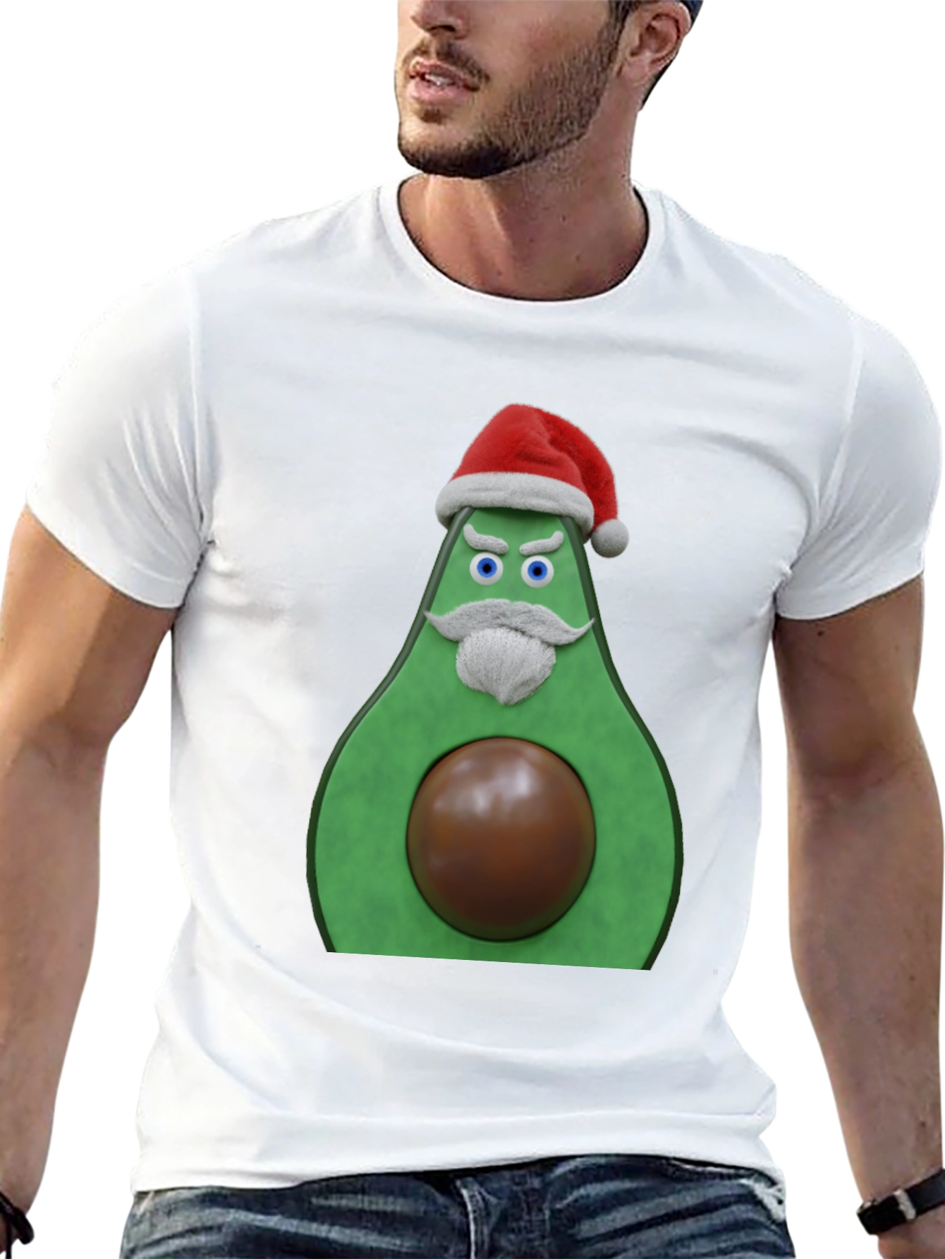 Funny Santa Avocado Christmas T-Shirt